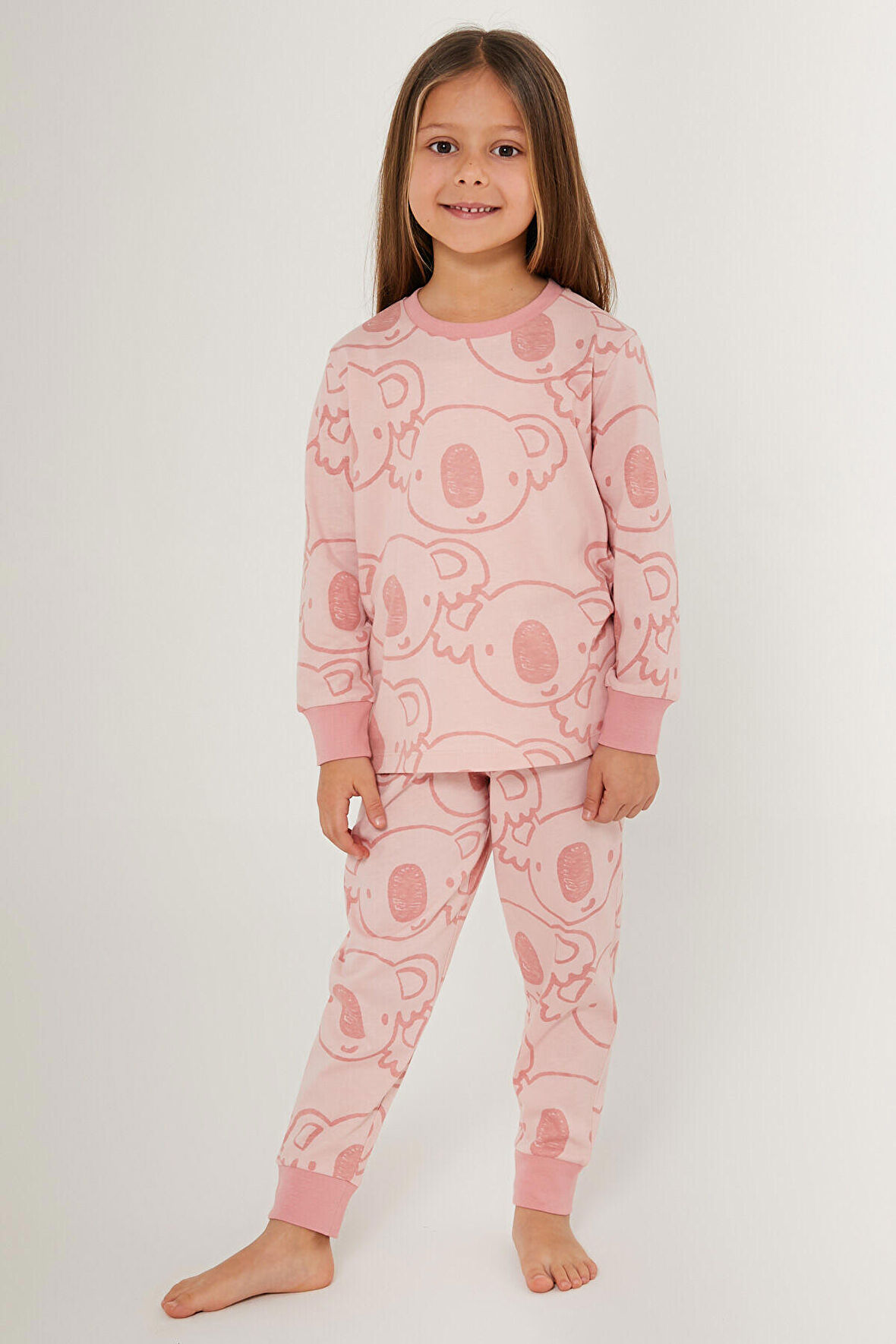 Rolypoly Sweet Coala Pembe Kız Çocuk Uzun Kol Pijama Takım