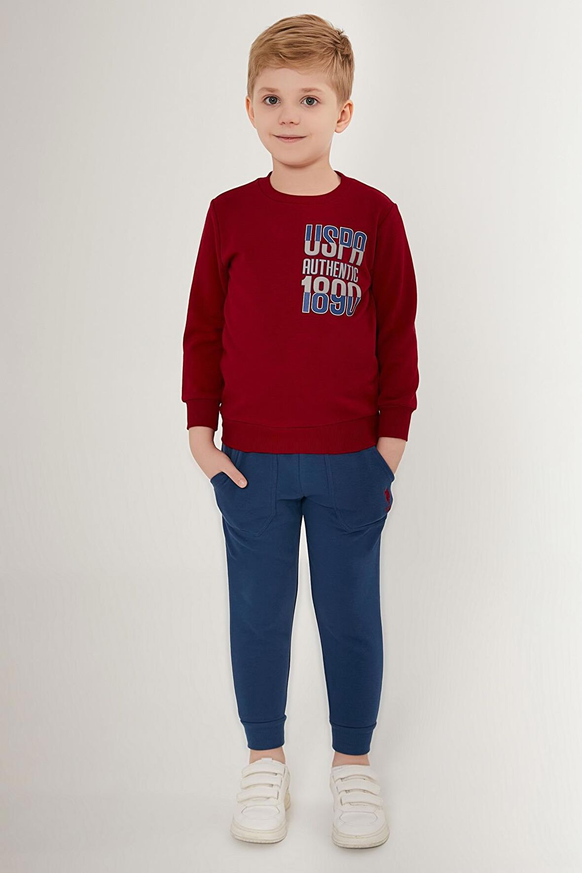 US1503 - Bordo - U.S. Polo Assn. Erkek Çocuk Eşofman Takımı