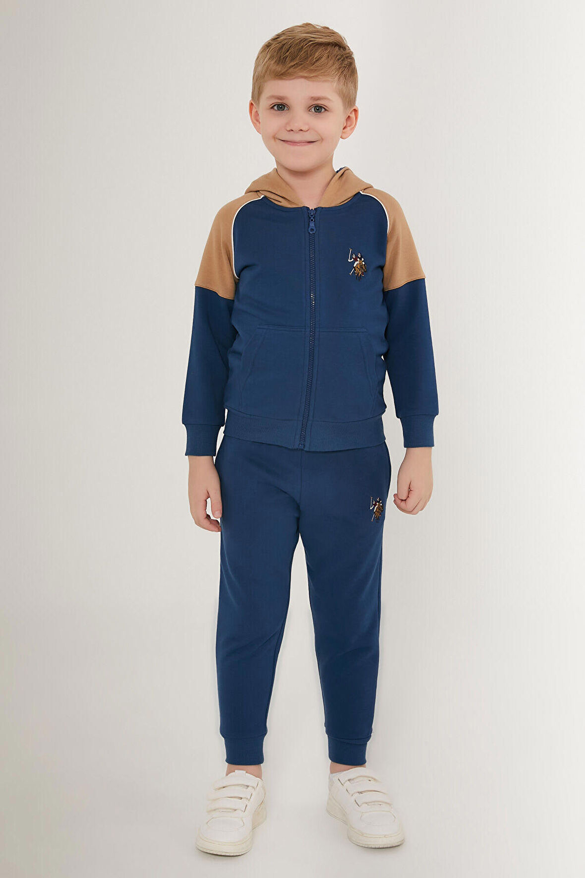 U.S. Polo Assn Zipper Koyu Mavi Erkek Çocuk Eşofman Takımı