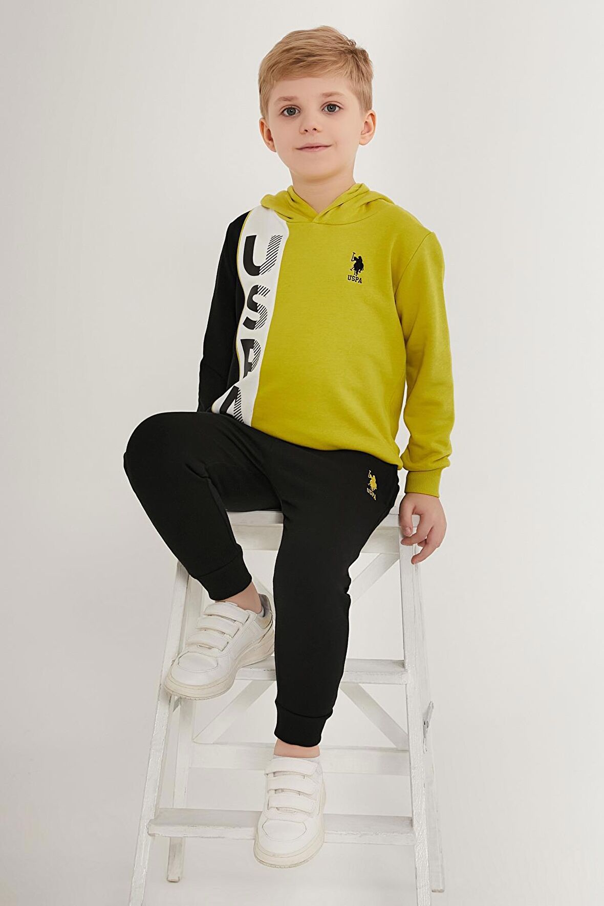 US1566 - Fıstık - U.S. Polo Assn. Erkek Çocuk Eşofman Takımı