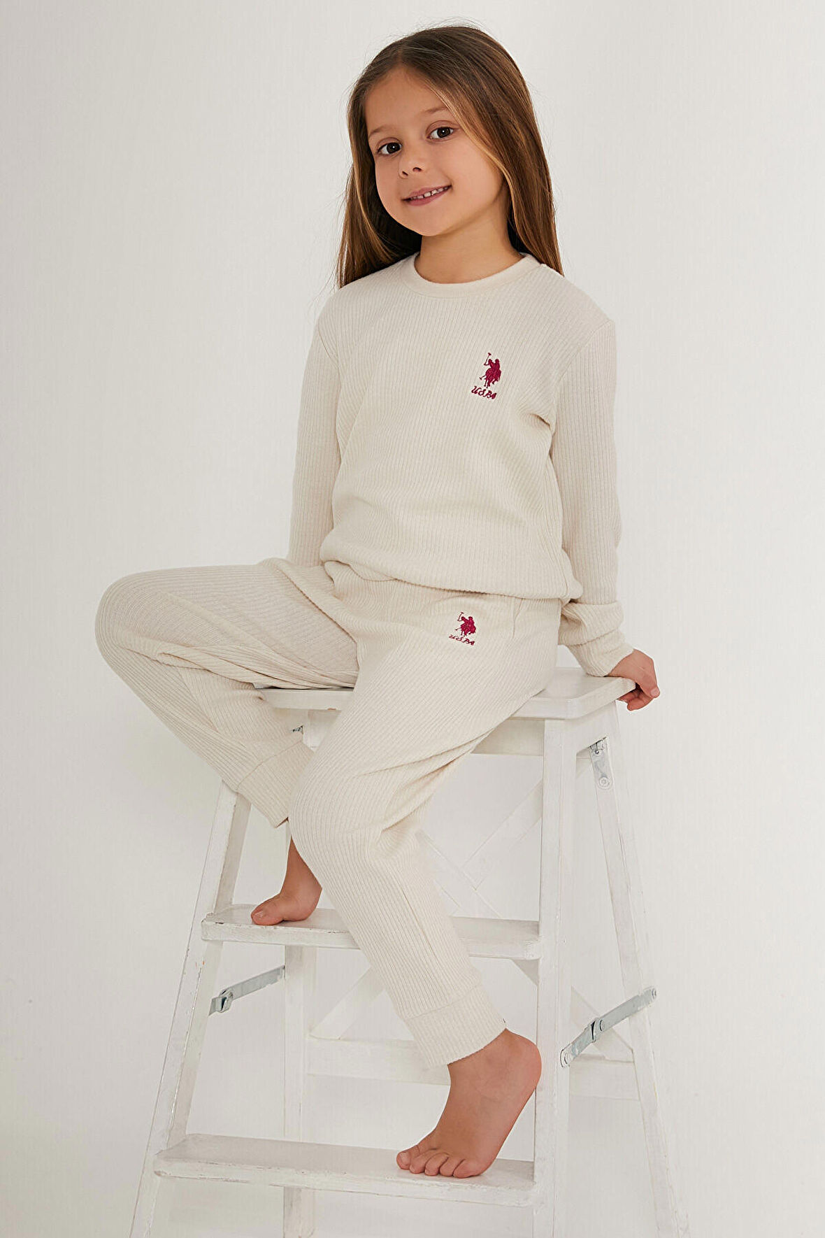 U.S. Polo Assn Sweet Cute Girl Beyaz Kız Çocuk Eşofman Takımı