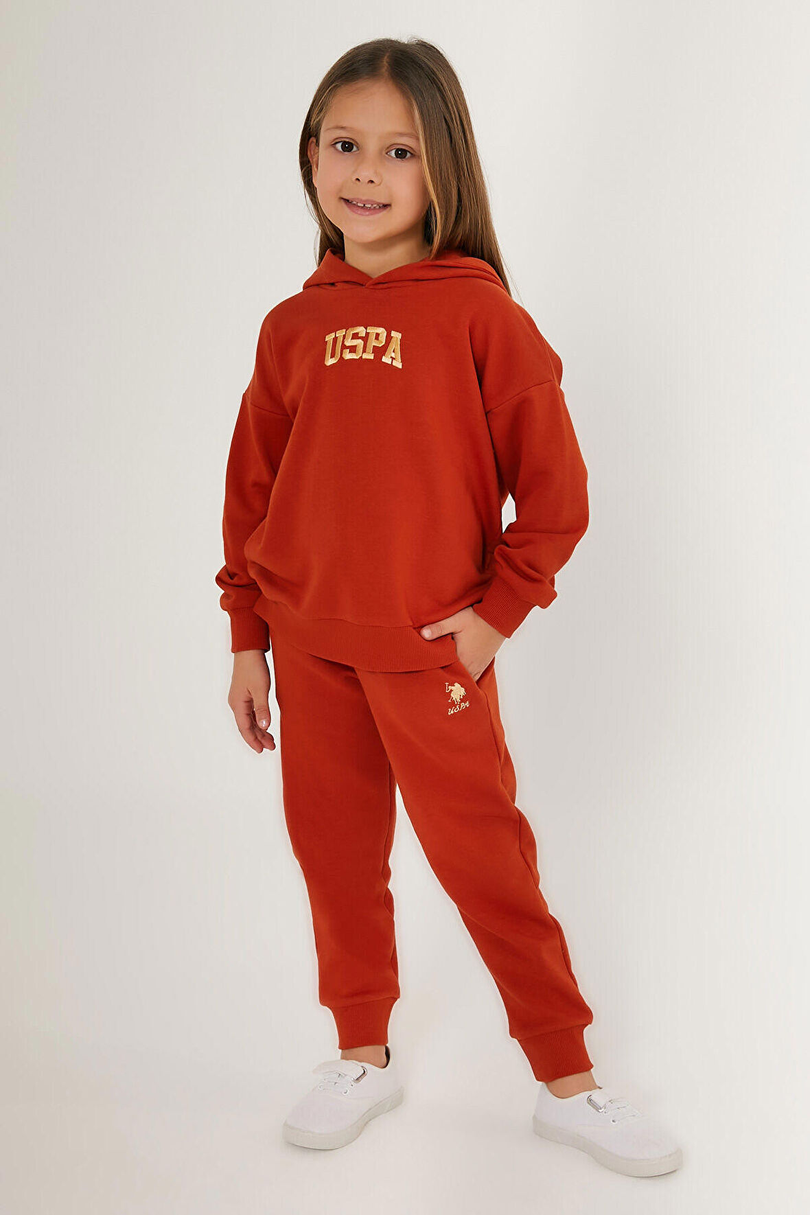 U.S. Polo Assn Lights Turuncu Kız Çocuk Eşofman Takımı