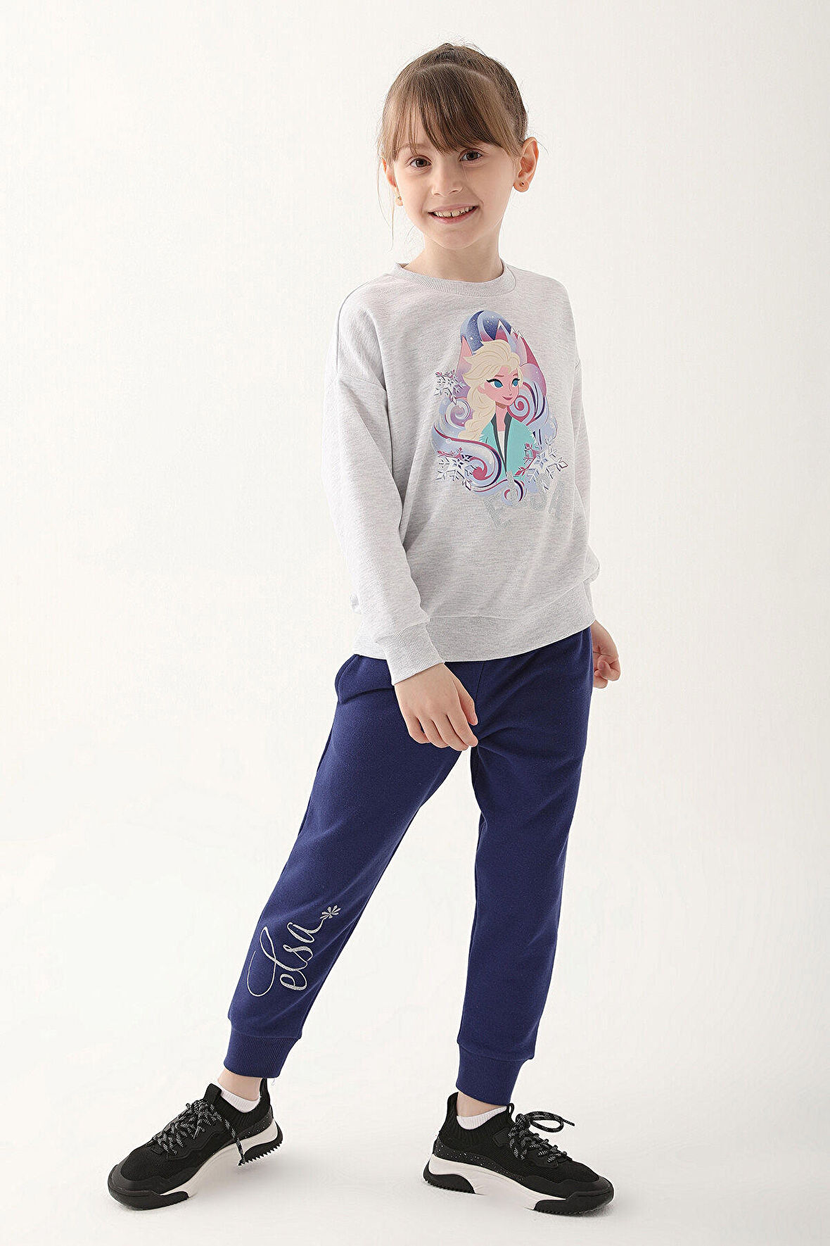 Frozen D4825-3 Çocuk  Kar Melanj Eşofman Takımı