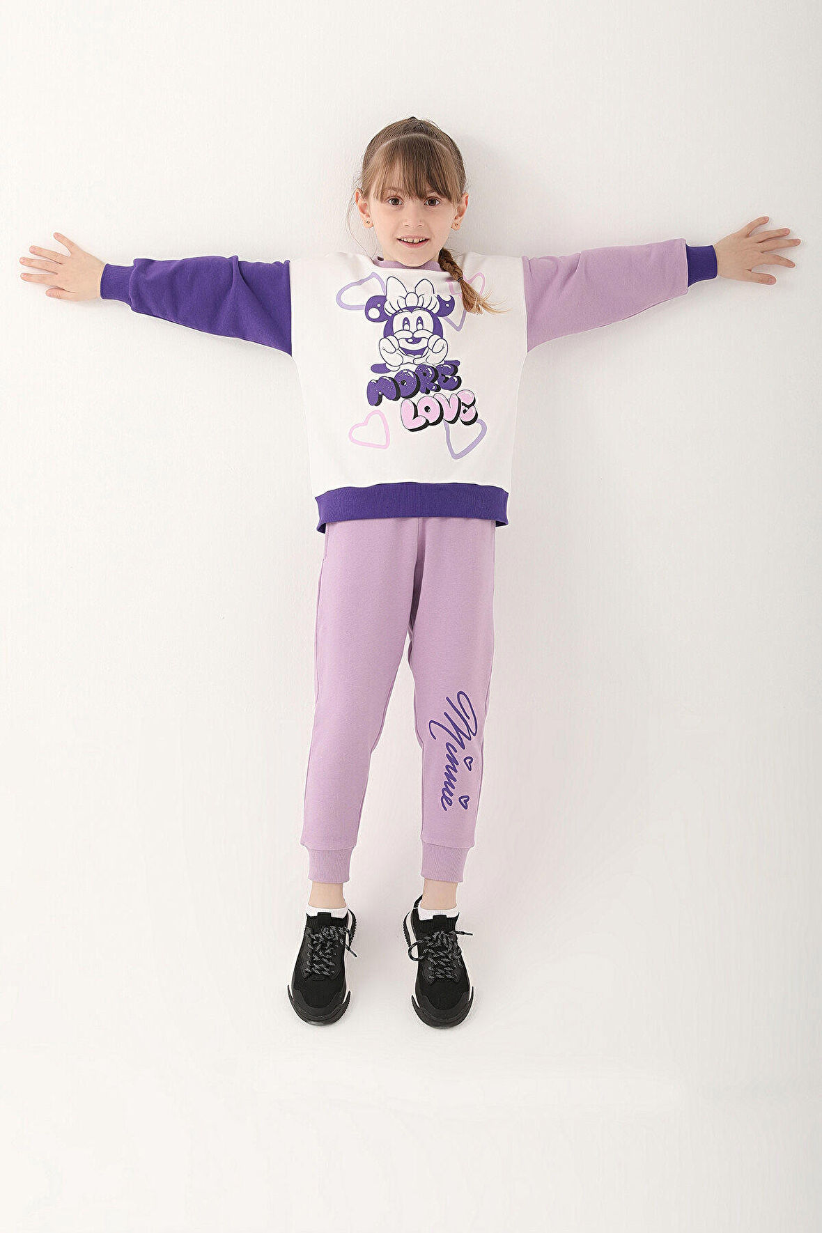 Minnie Mouse Krem Kız Çocuk Eşofman Takımı