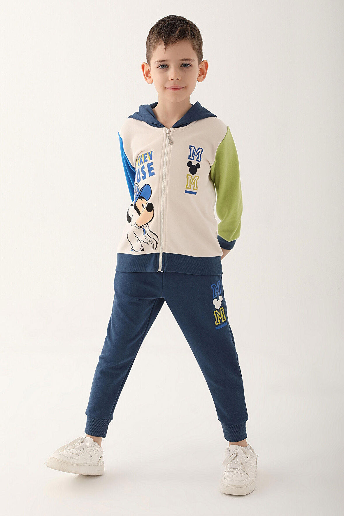 Mickey Mouse Ekru Erkek Çocuk Eşofman Takımı