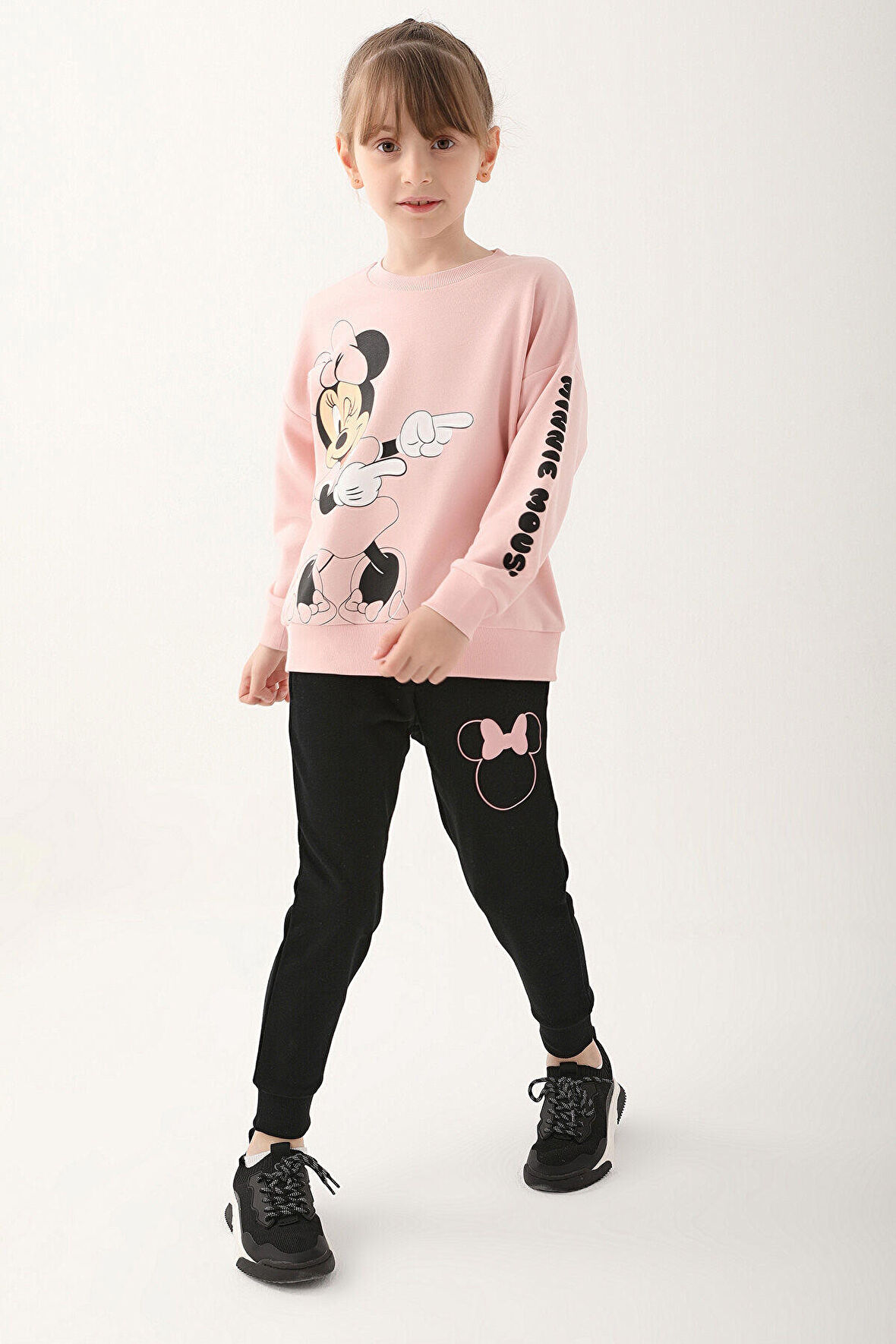 Minnie Mouse Pudra Kız Çocuk Eşofman Takımı