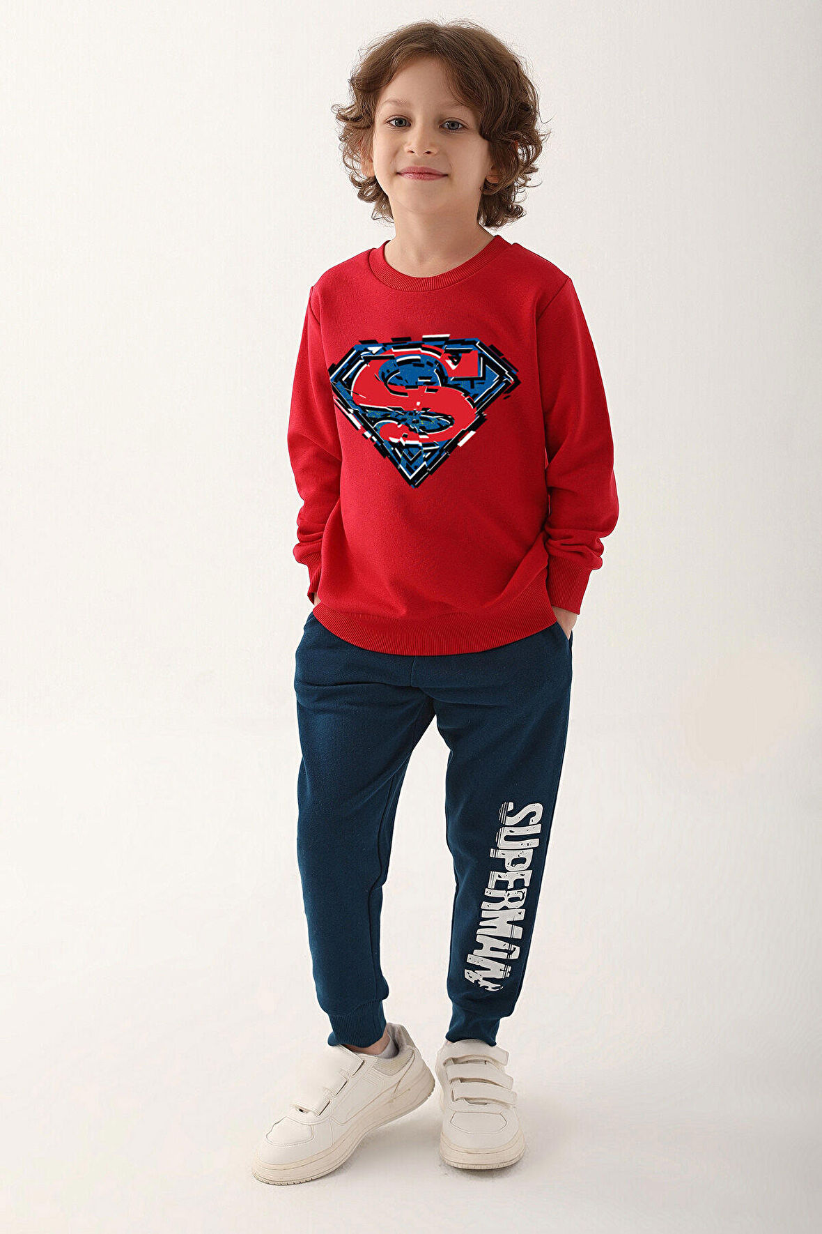 Superman Kırmızı Erkek Çocuk Eşofman Takımı