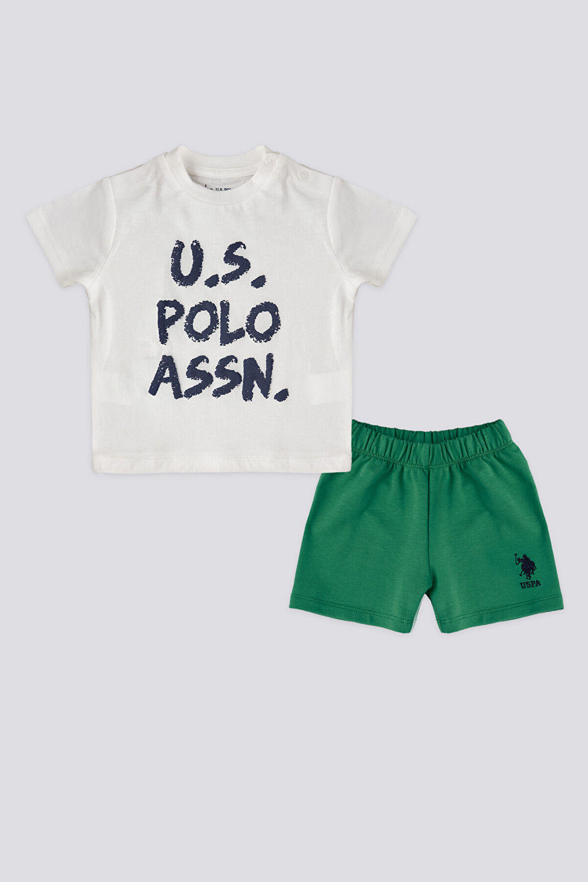 U.S. Polo Assn Lisanslı Graphic Krem Erkek  Bebek Takımı
