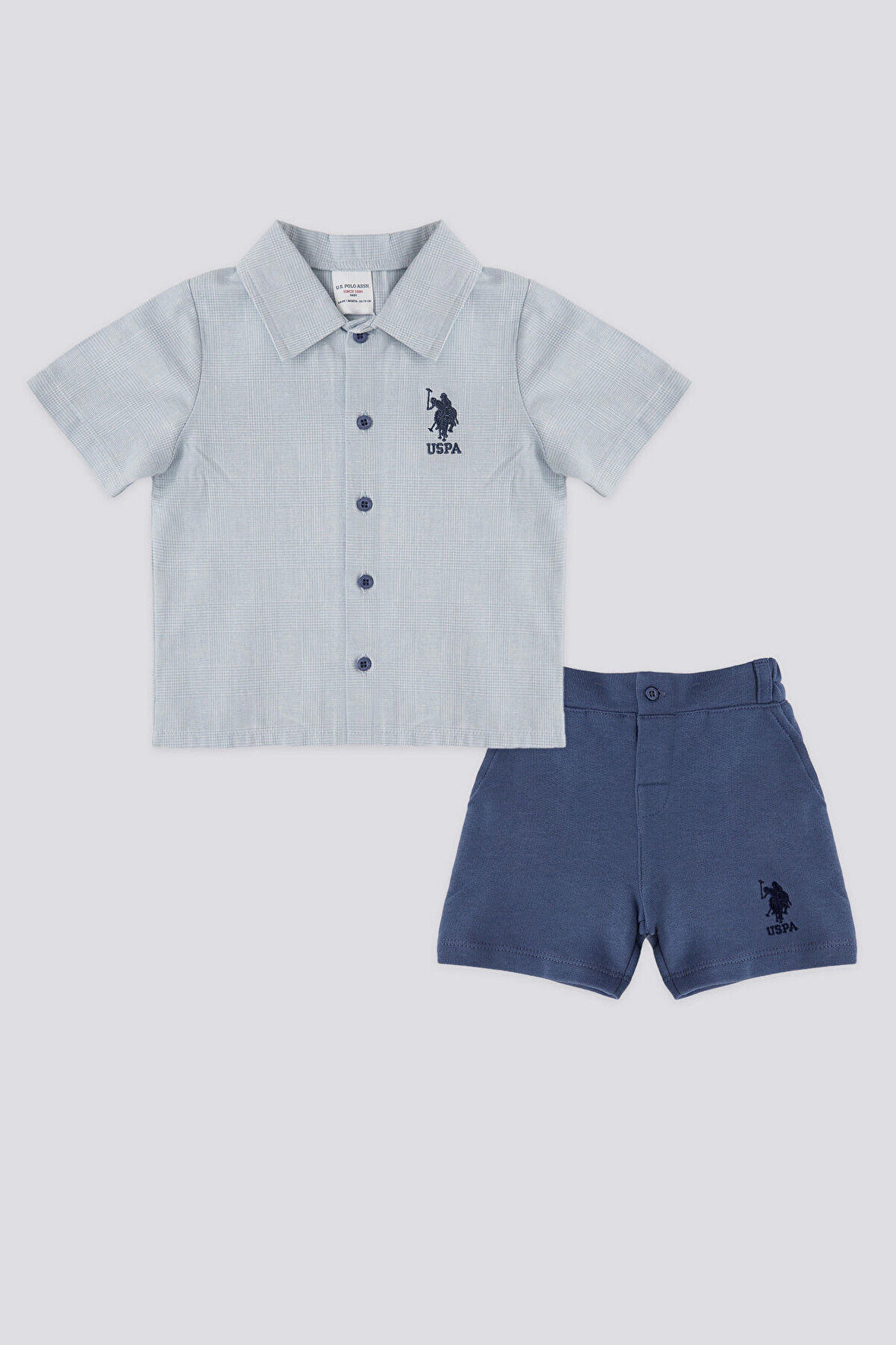 U.S. Polo Assn Lisanslı Shirt İndigo Erkek  Bebek Takımı