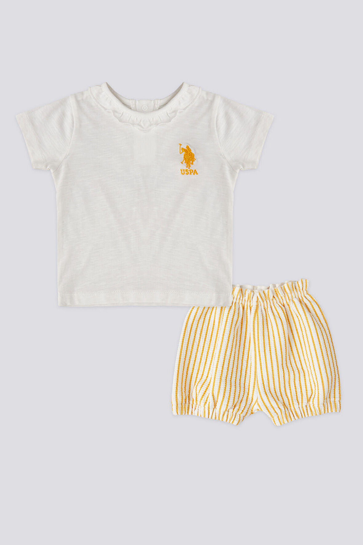 U.S. Polo Assn Lisanslı Basic Krem Kız Bebek Takımı