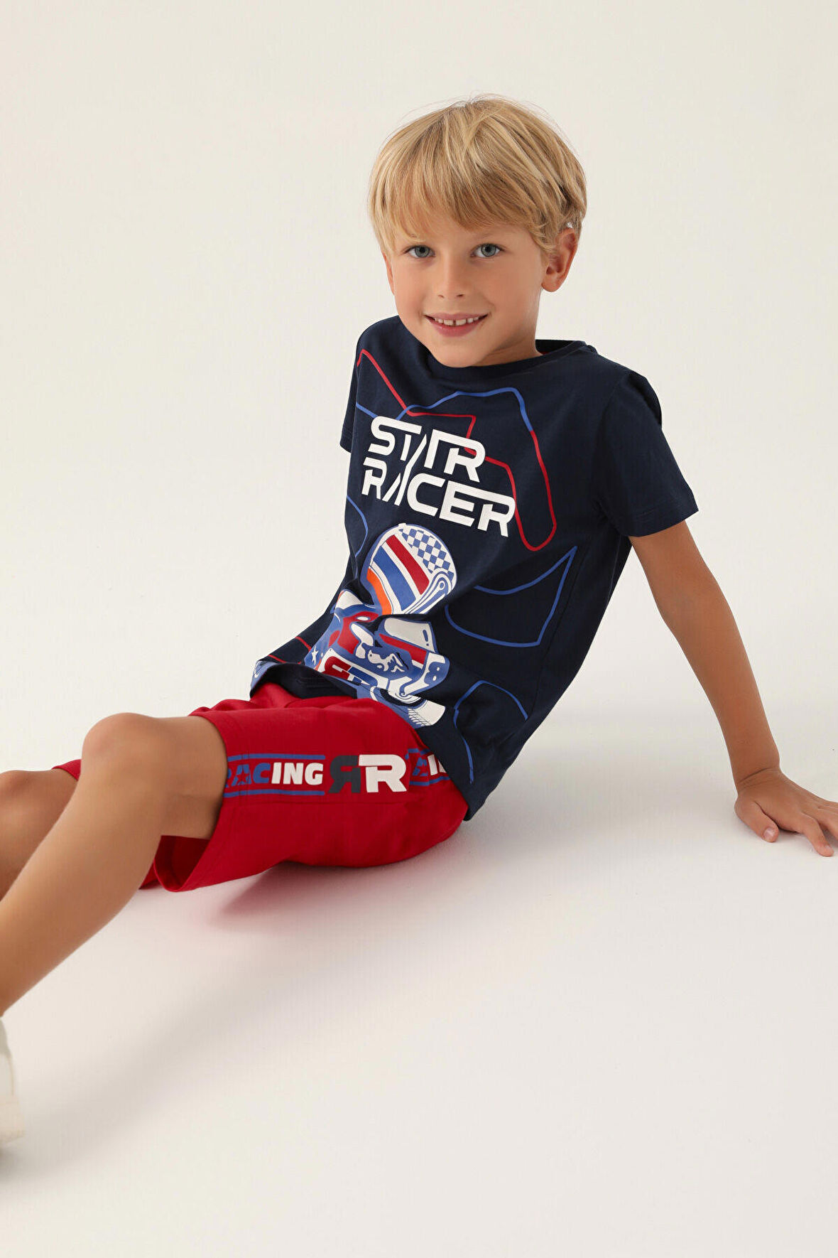 RolyPoly Racıng Lacivert Erkek Çocuk Bermuda Takım