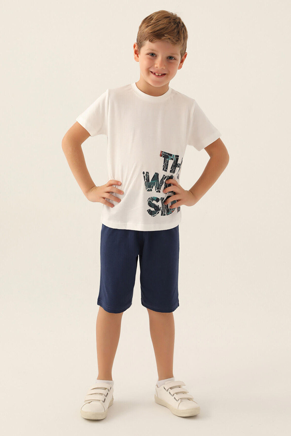 RolyPoly The Wild Side Krem Erkek Çocuk Bermuda Takım