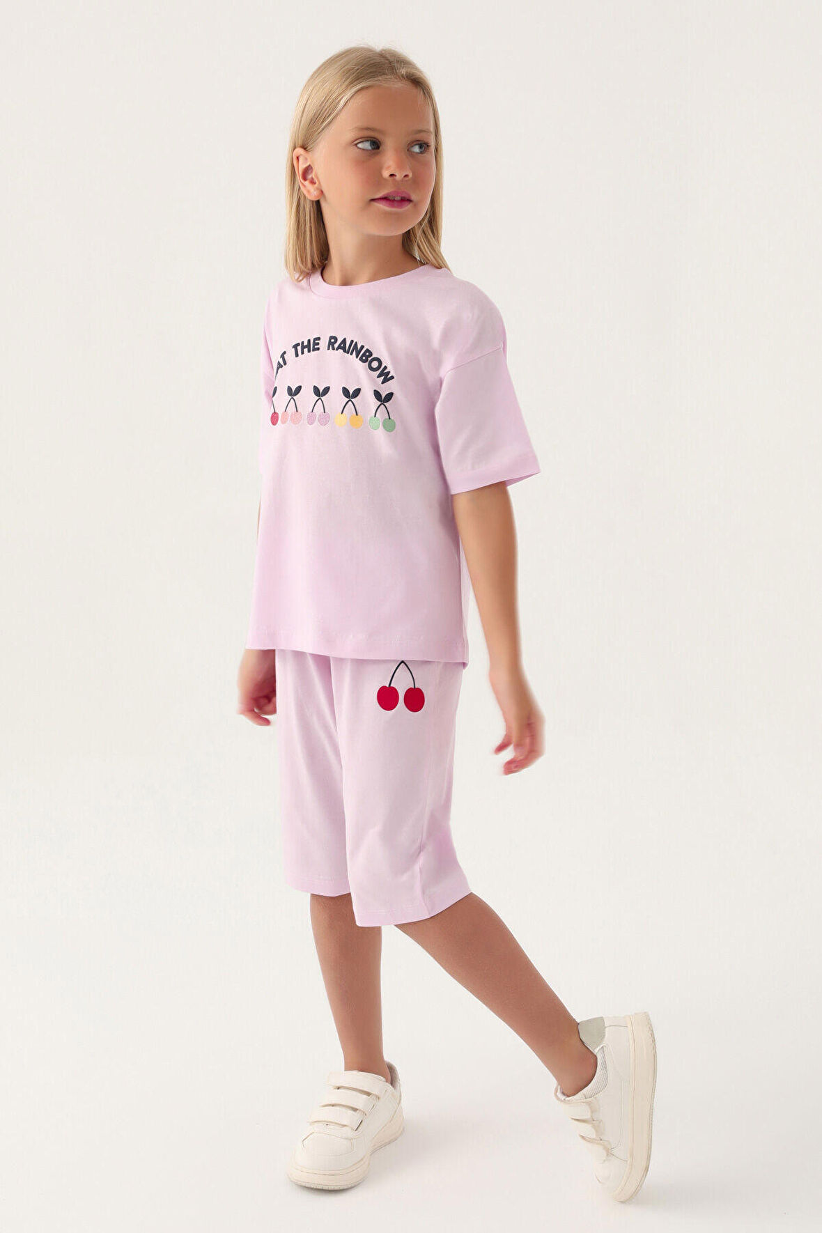 RolyPoly Eat The Rainbow Mor Kız Çocuk Kapri Takım