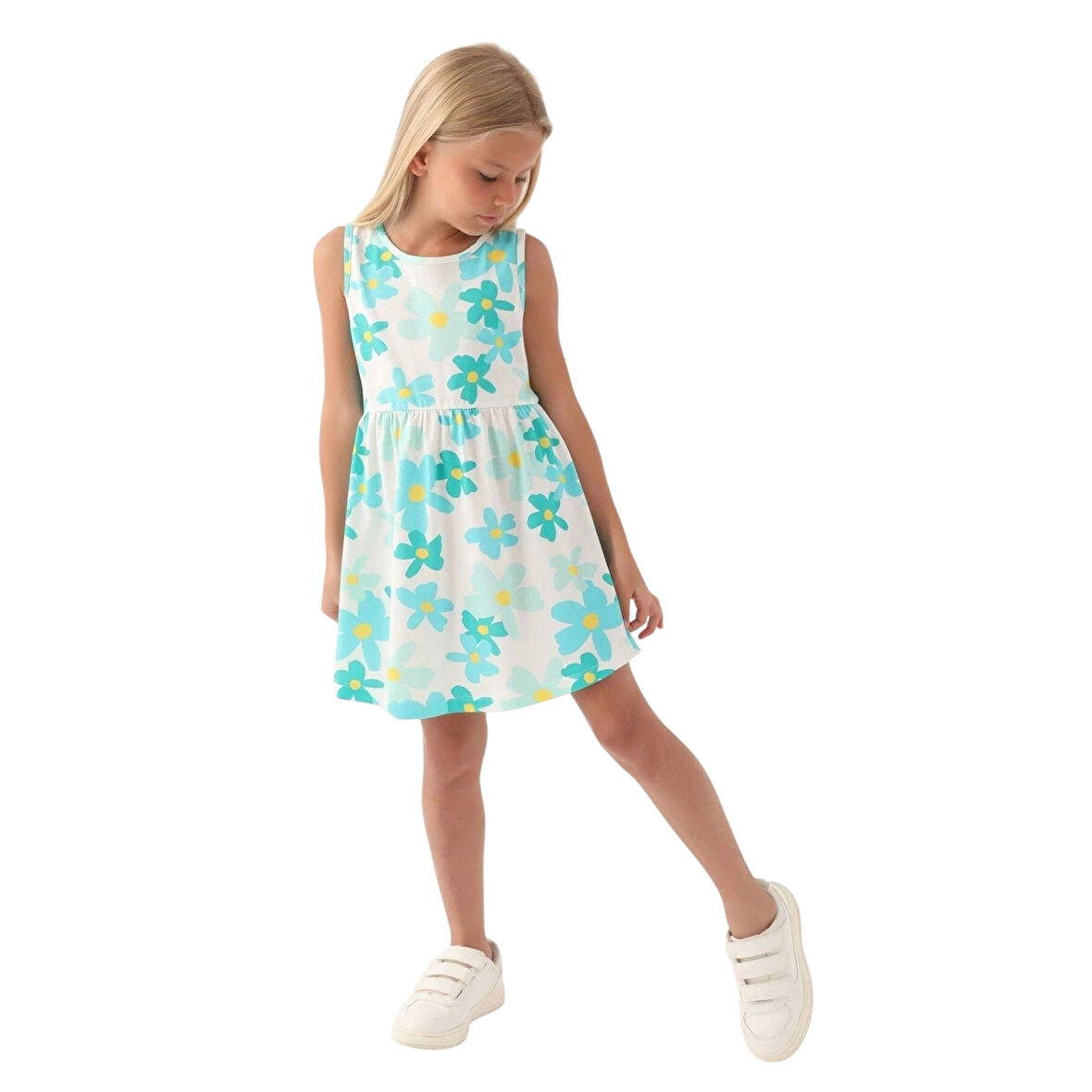 Kız Çocuk Elbise Çiçek Desenli RP3393-3