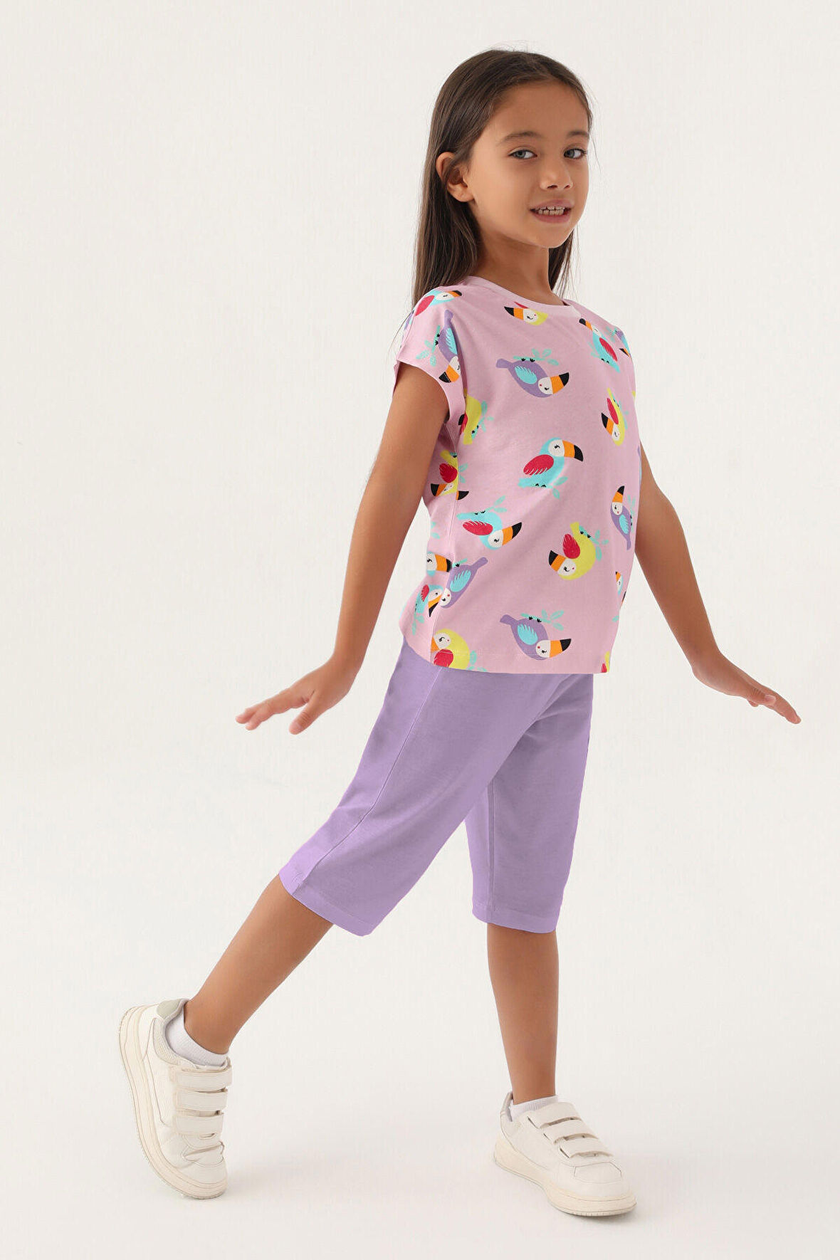 RolyPoly Owl Mor Kız Çocuk Kapri Takım