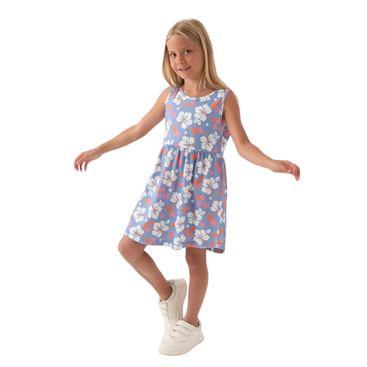 Çiçekli Penye Elbise RP3409-3