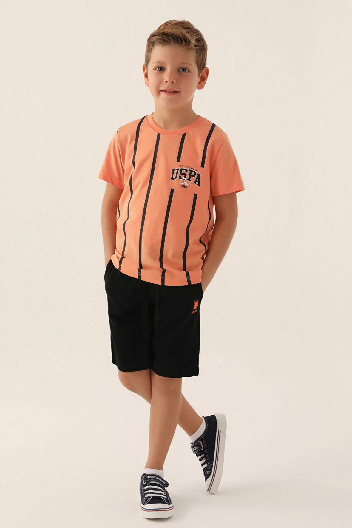 U.S. Polo Assn Lisanslı Since Turuncu Erkek Çocuk Bermuda Takım