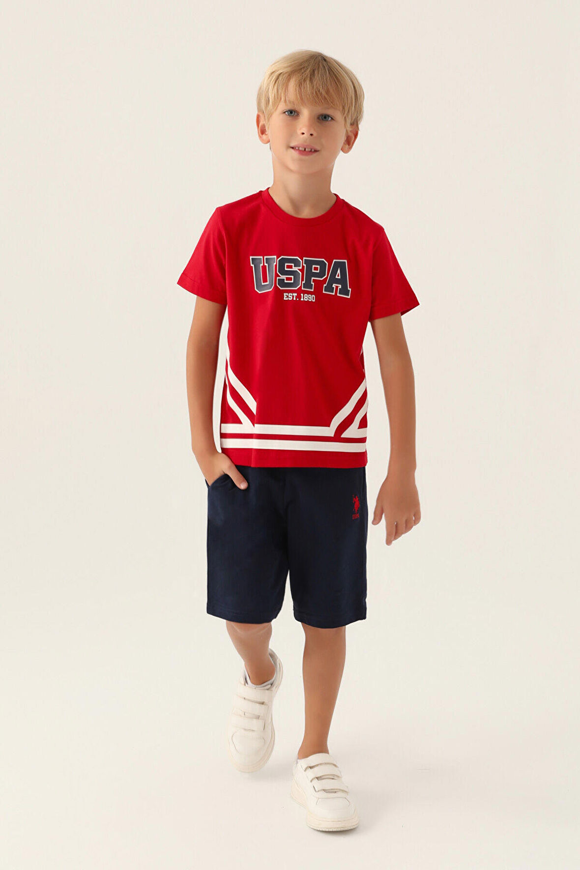 U.S. Polo Assn Lisanslı Est Kırmızı Erkek Çocuk Bermuda Takım