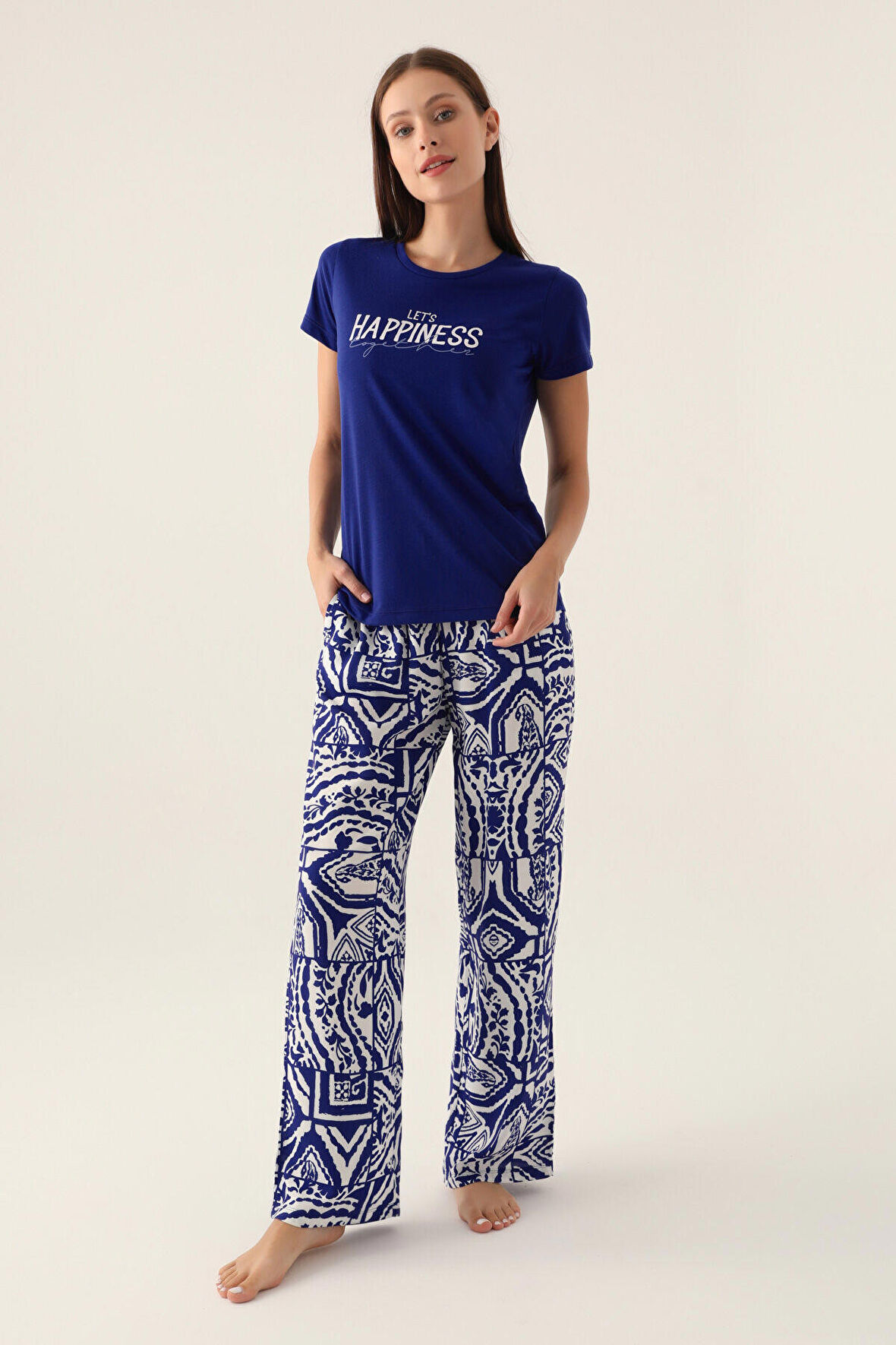 Arnetta Happınes Mavi Kadın 3lü Pijama Takımı