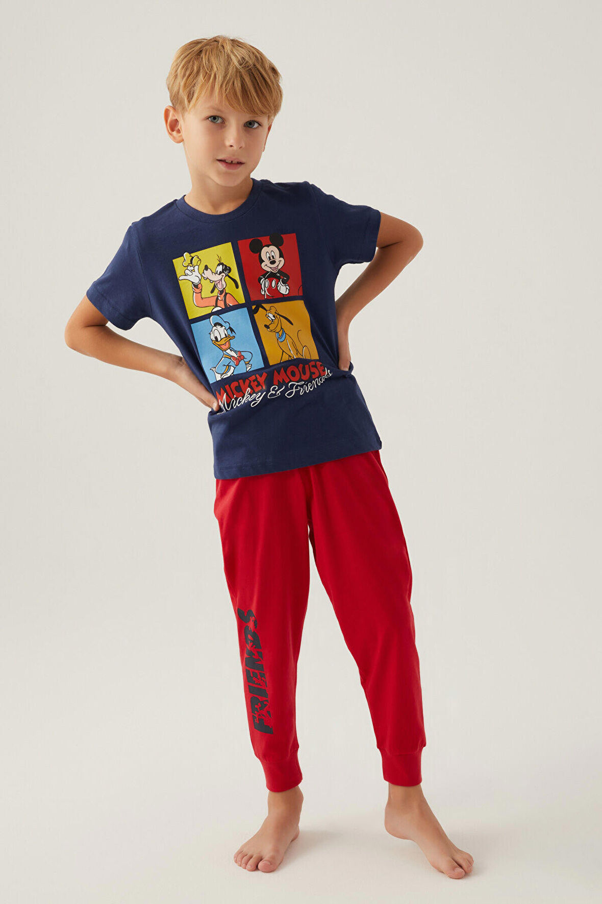 Mickey Mouse Friends Koyu İndigo Erkek Çocuk Pijama Takımı