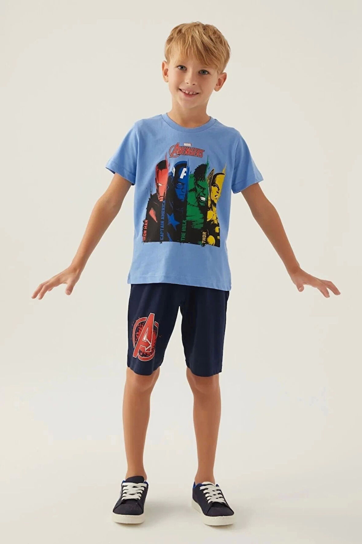AVENGERS ERKEK ÇOCUK BERMUDA TAKIM - İNDİGO