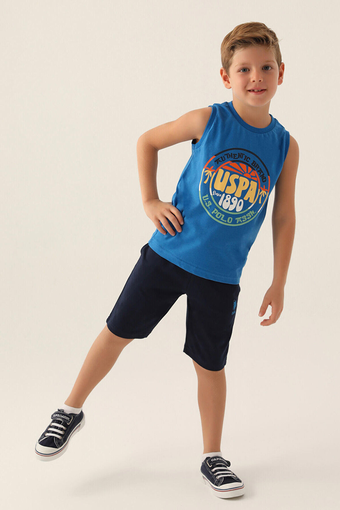 U.S. Polo Assn Lisanslı Tree Cobalt Erkek Çocuk Bermuda Takım