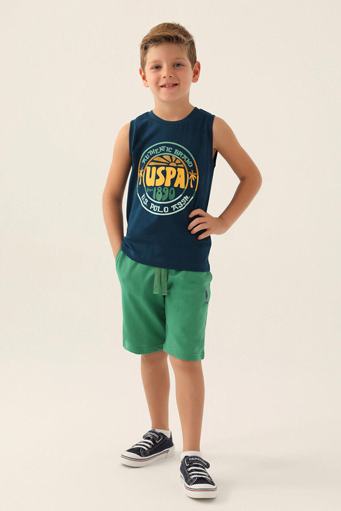 U.S. Polo Assn Lisanslı Tree Lacivert Erkek Çocuk Bermuda Takım