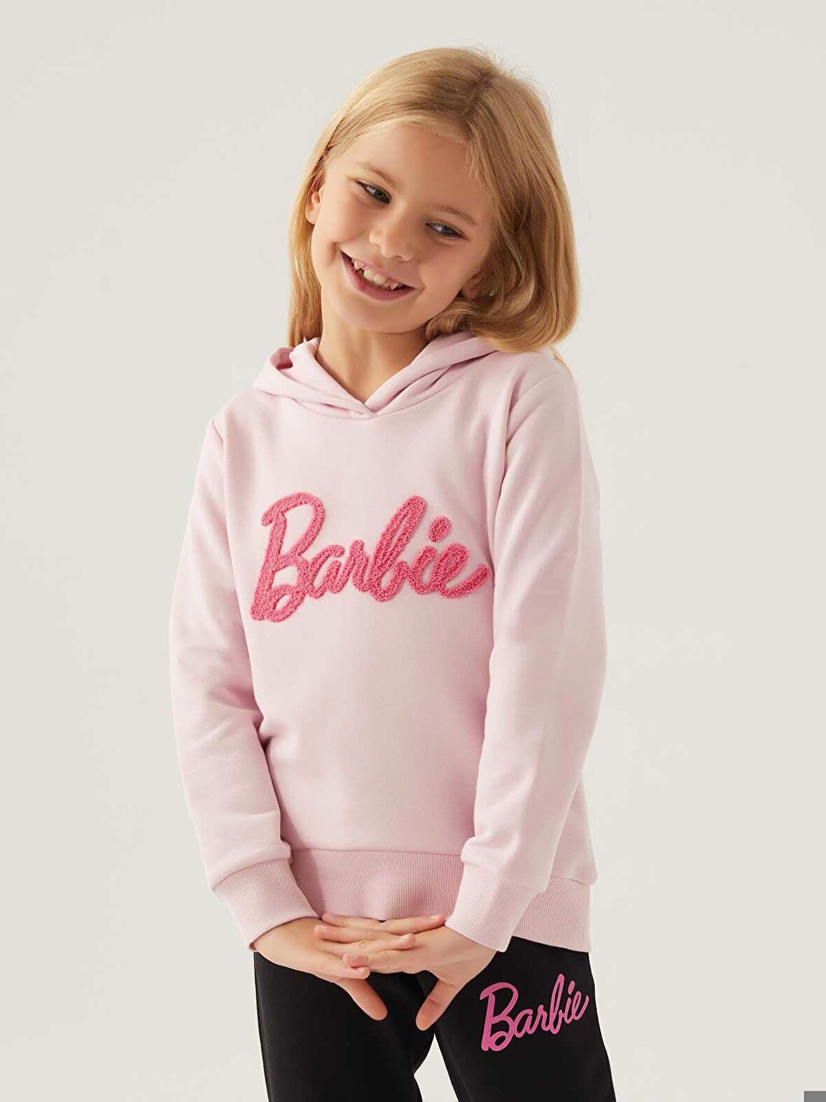 Barbie Kız Çocuk Kapüşonlu Sweatshirt 3-7 Yaş Toz Pembe