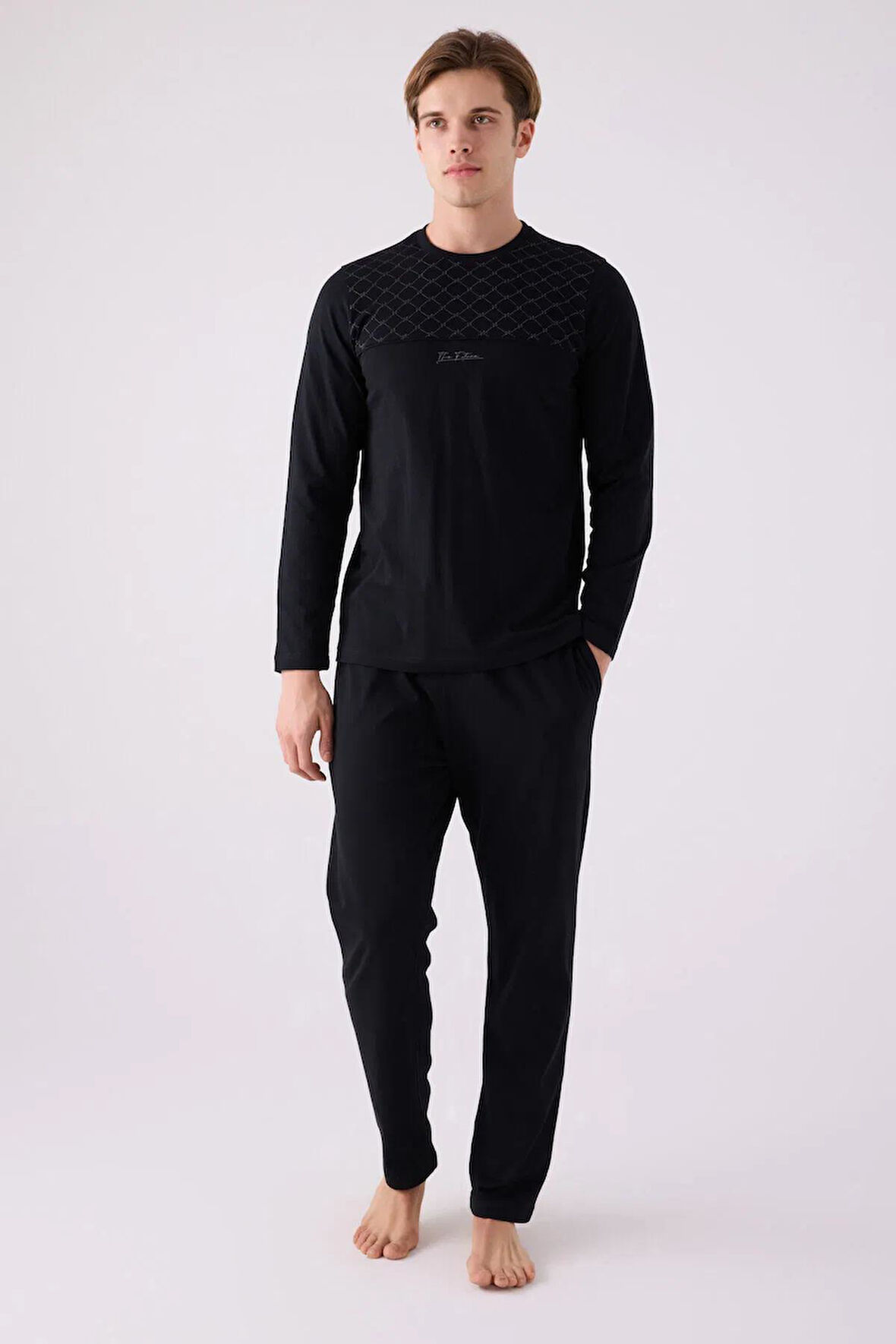 Arnetta 3140 Uzun Kollu Erkek Pijama Takımı SİYAH