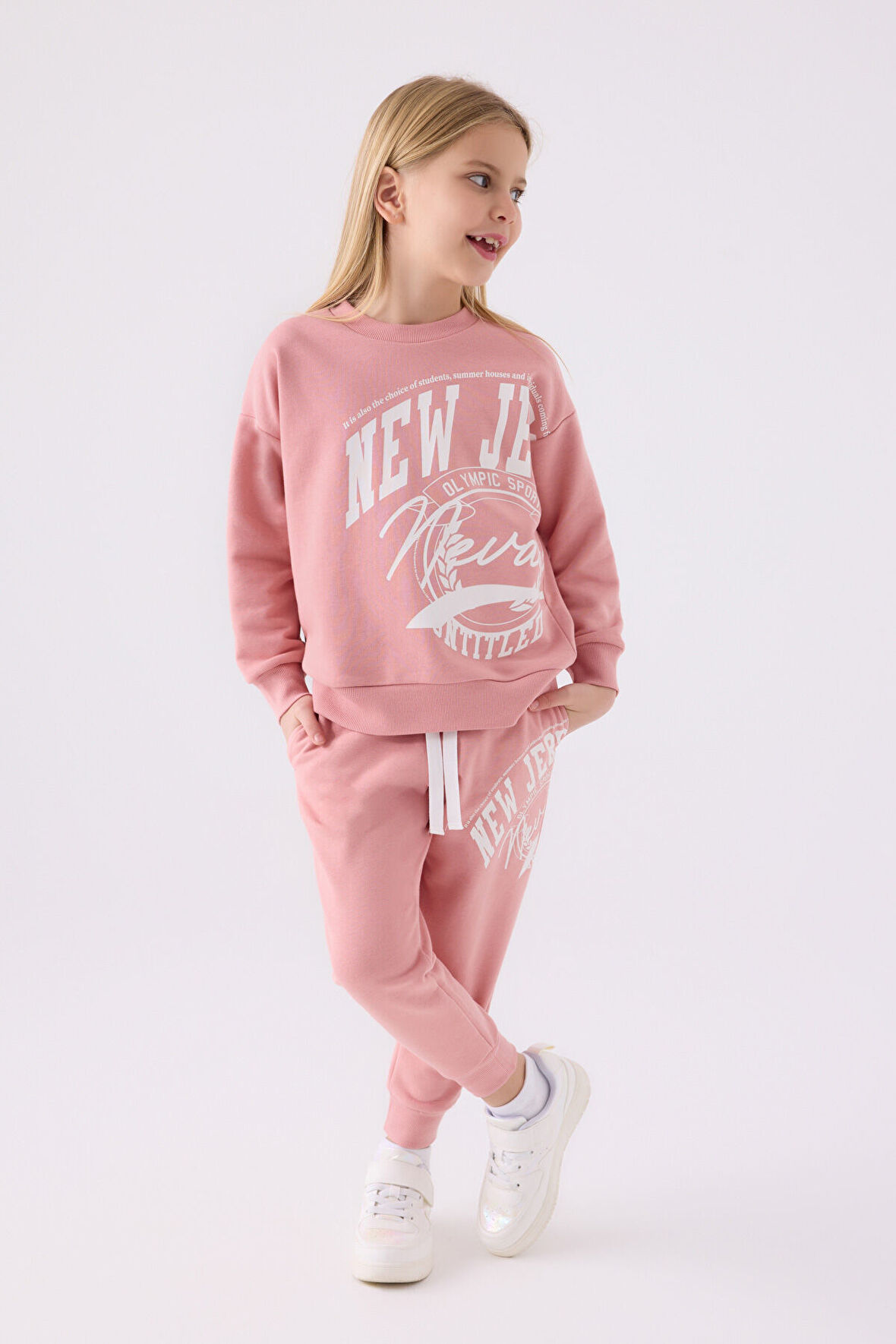 Rolypoly Kız Çocuk Eşofman Takımı RP3484 Retro Pembe