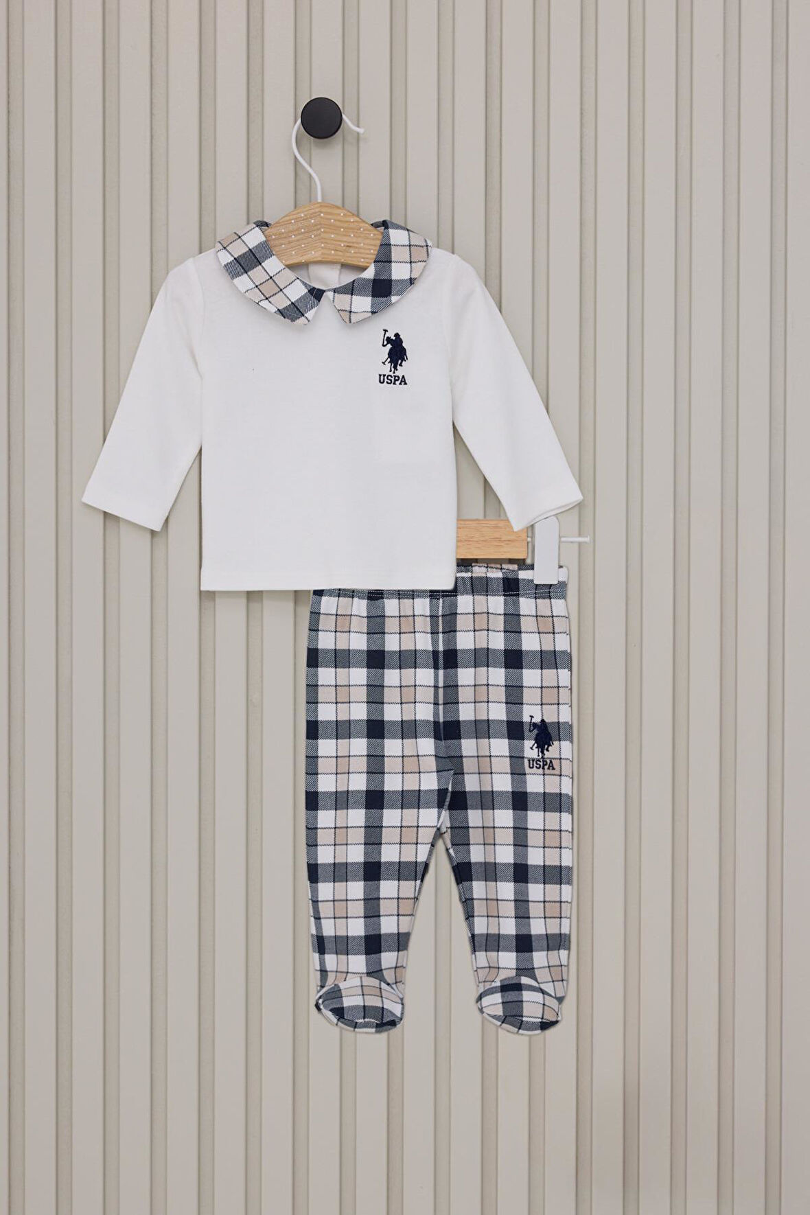 US POLO ERKEK BEBEK PATİKLİ 2LI TAKIM Krem