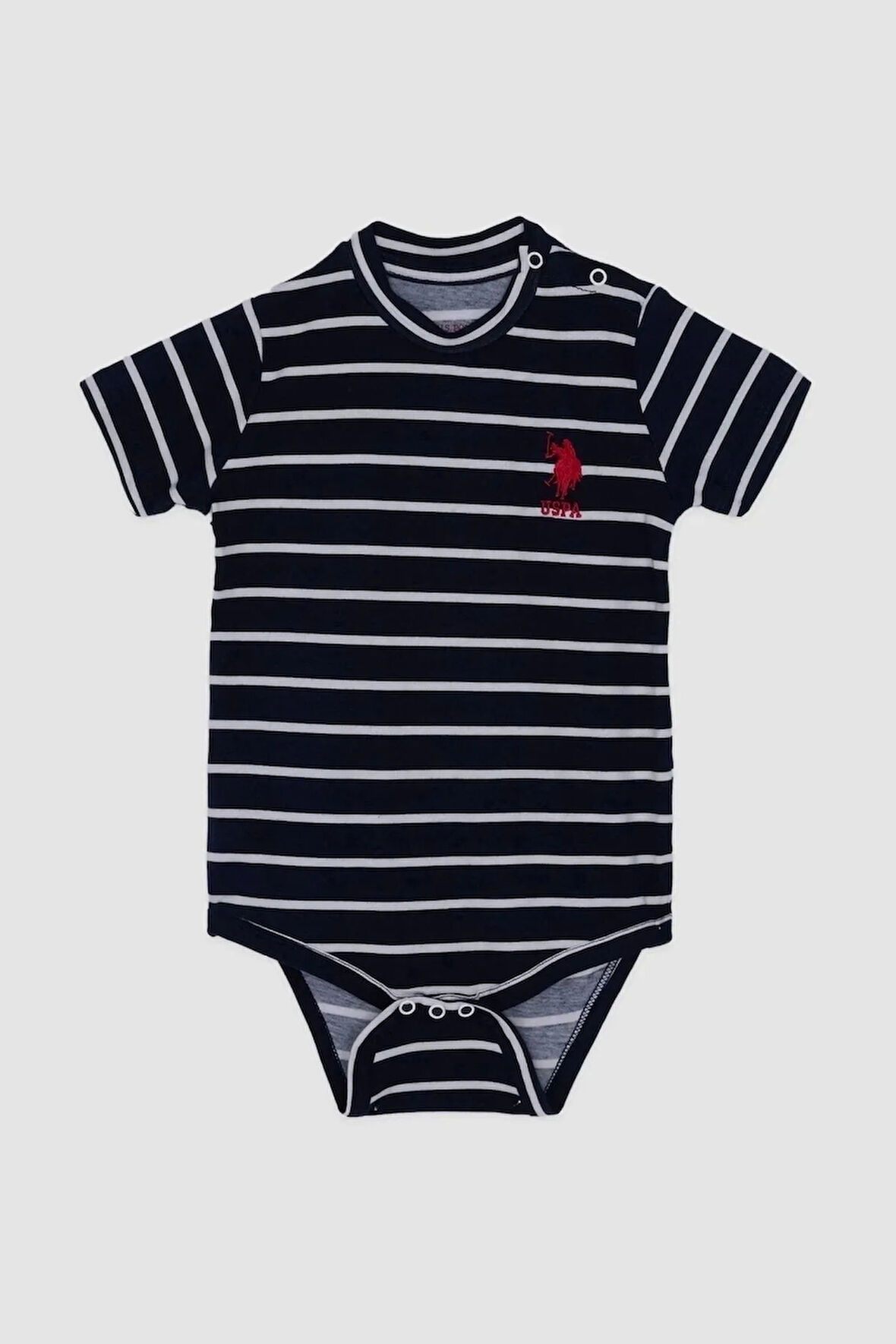 U.S. Polo Assn Lisanslı Striped Overalls Lacivert Erkek Bebek Takımı