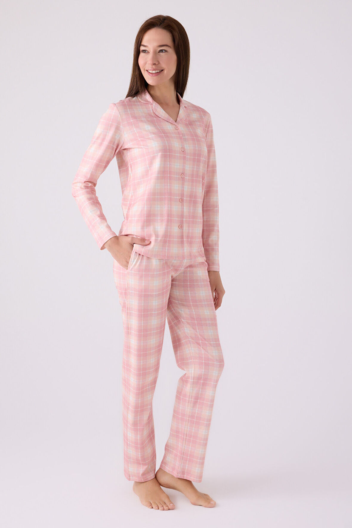 Pıerre Cardın Kadın Gömlek Pijama PC8919 Pembe