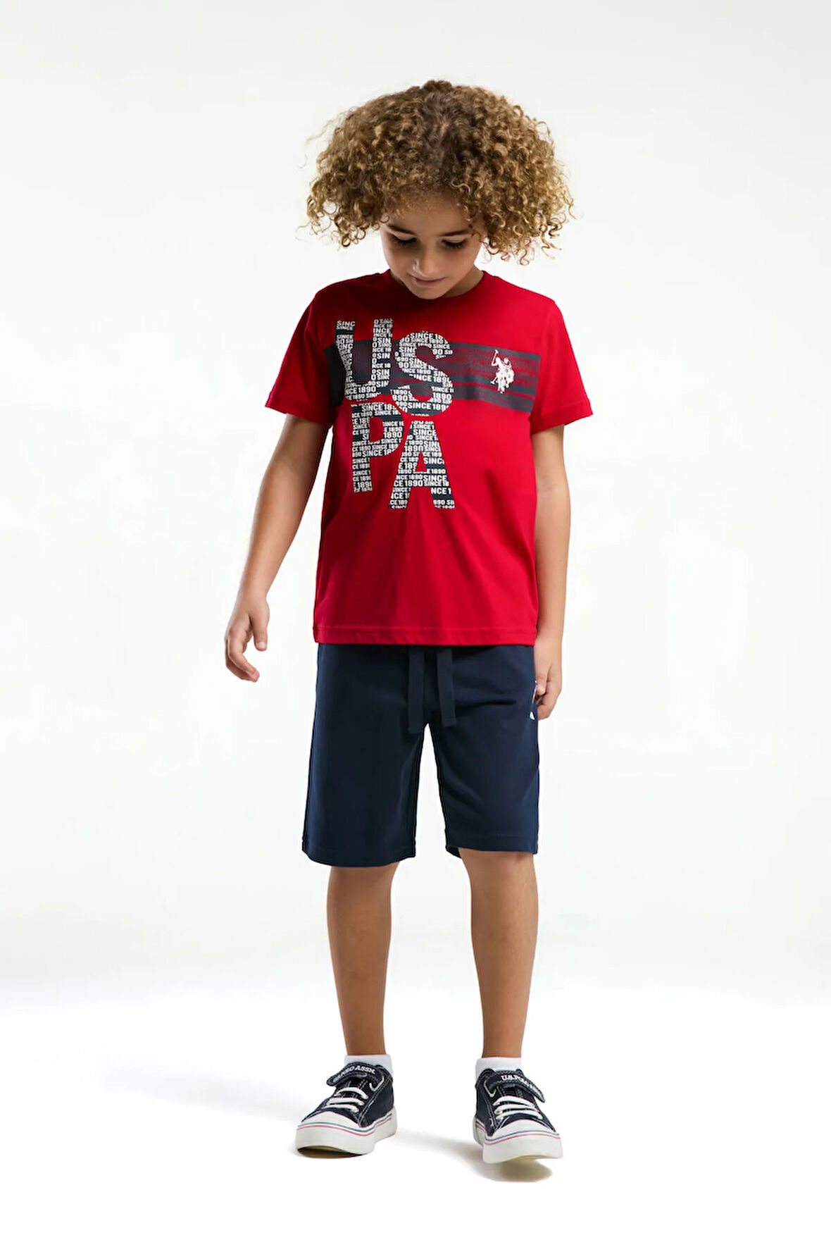 U.S. Polo Assn. Erkek Çocuk Kırmızı Bermuda Takım
