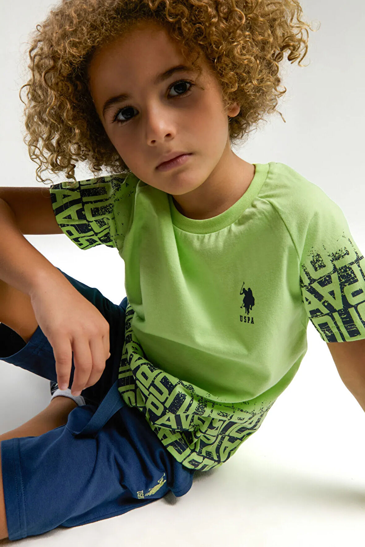 U.S. Polo Assn. Erkek Çocuk Yeşil Bermuda Takım