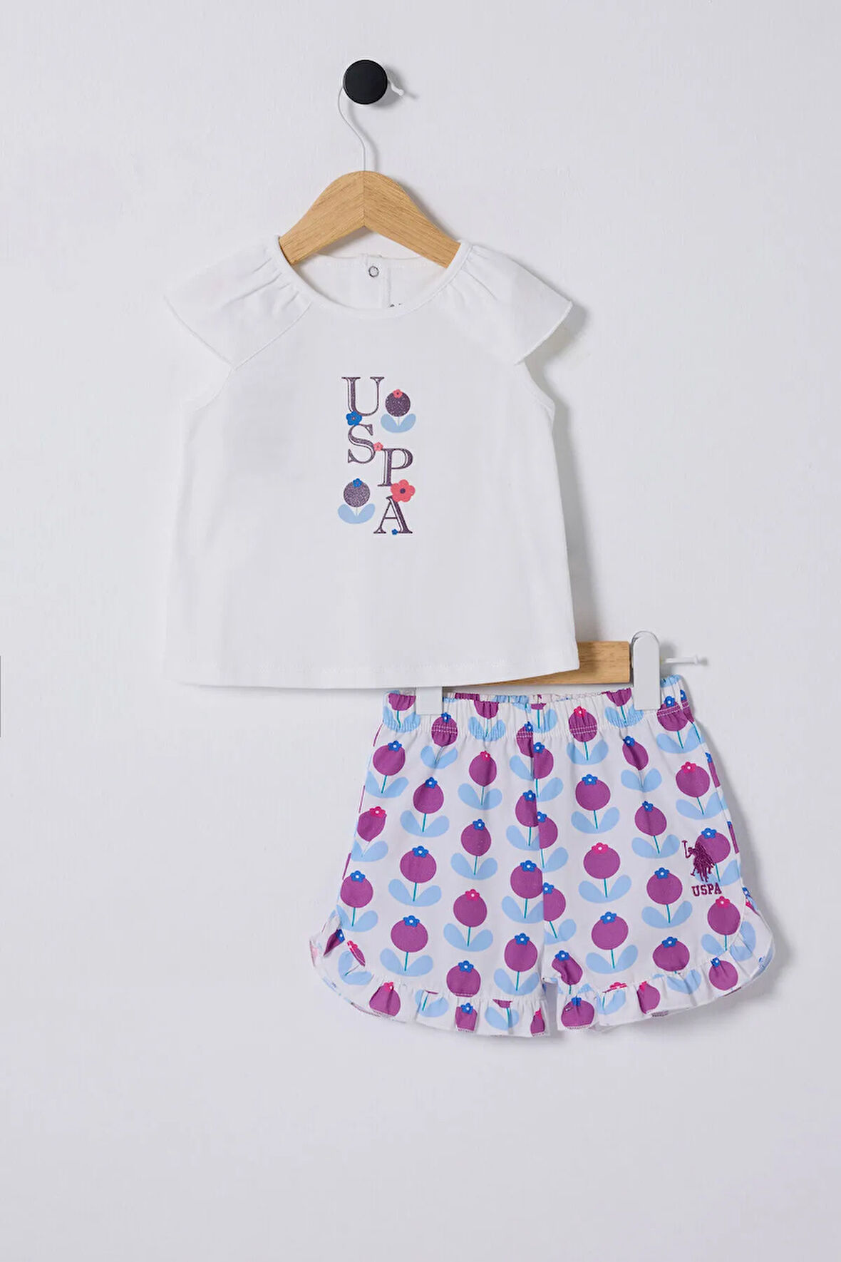 U.S. Polo Assn. Kız Bebek Beyaz Bebek Takım