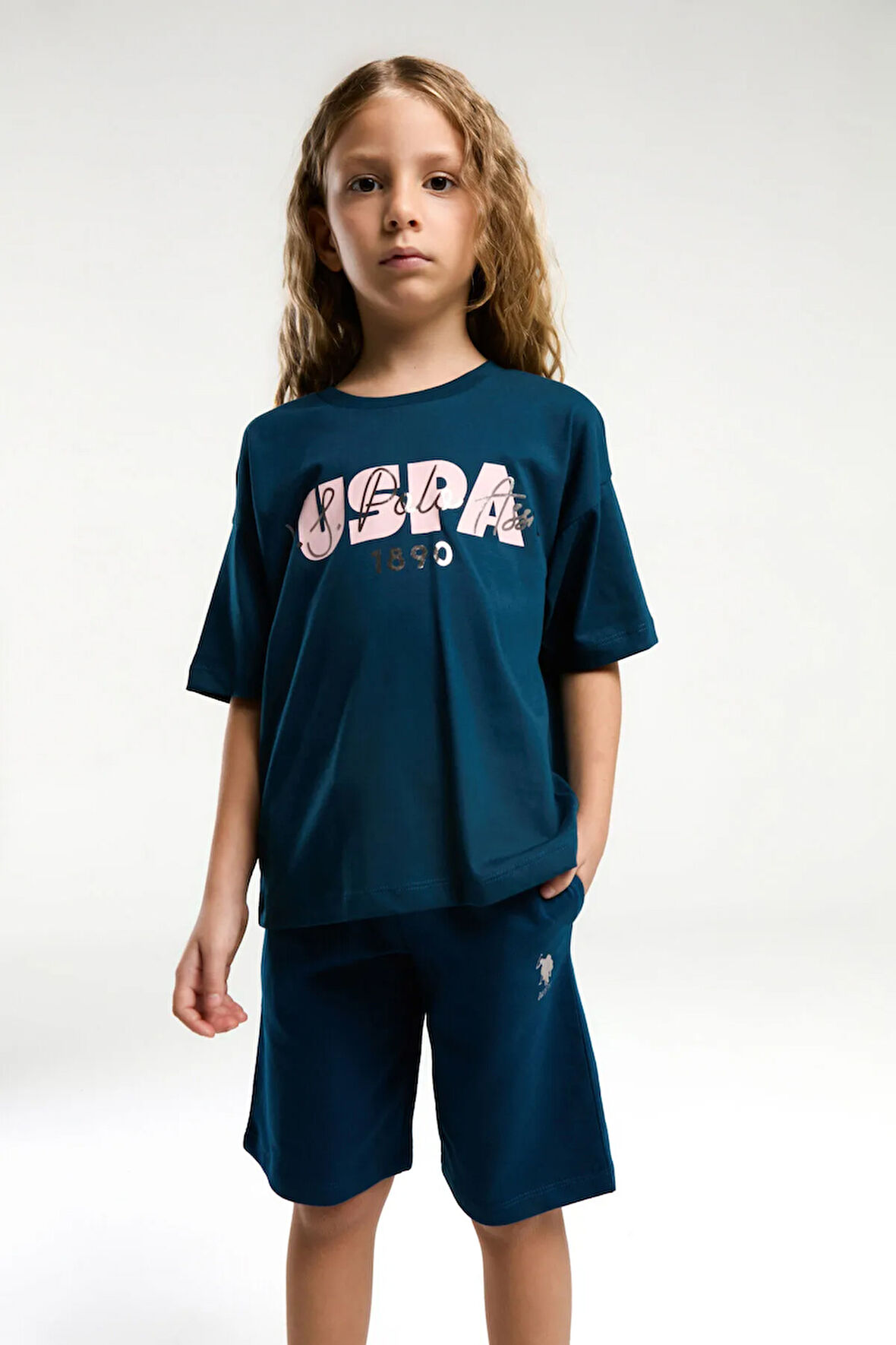 U.S. Polo Assn. Kız Çocuk Lacivert Bermuda Takım