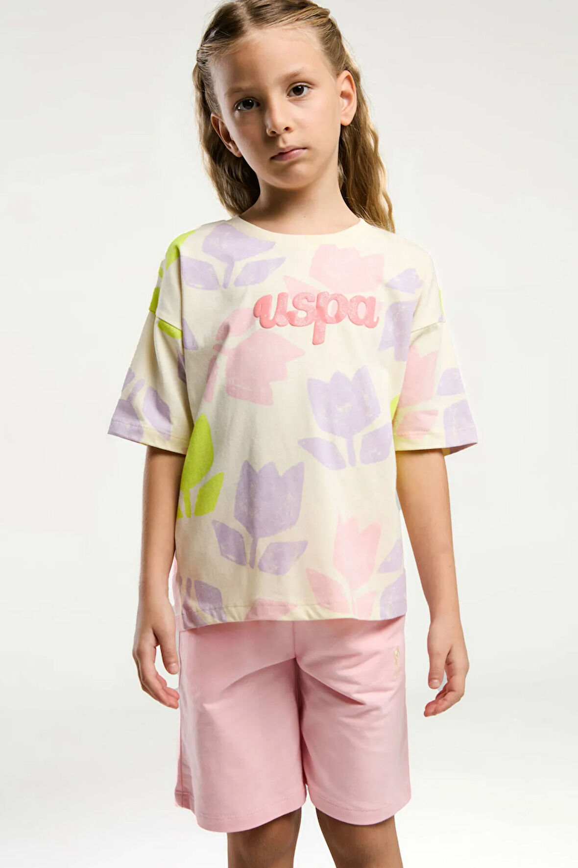 U.S. Polo Assn. Kız Çocuk Sarı Bermuda Takım