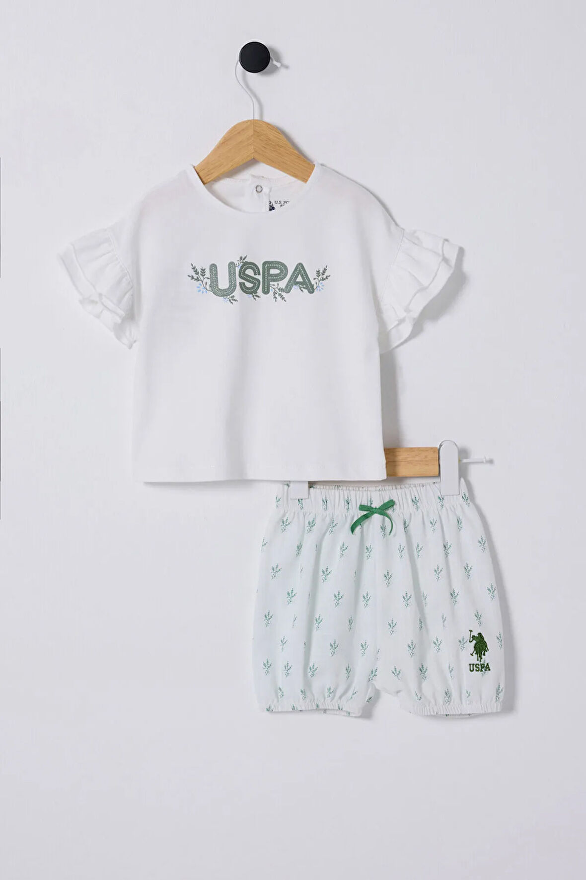 U.S. Polo Assn. Kız Bebek Beyaz Bebek Takım