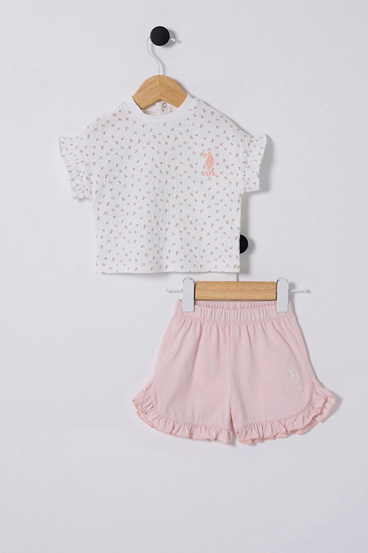 U.S.POLO ASSN. KIZ BEBEK 2Lİ TAKIM - Beyaz