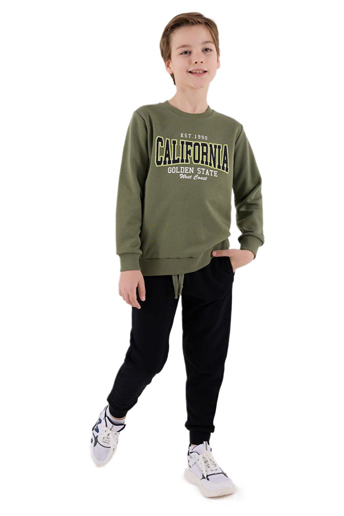 RolyPoly Erkek Çocuk Haki Garson Boy Eşofman Takımı 3651-G 