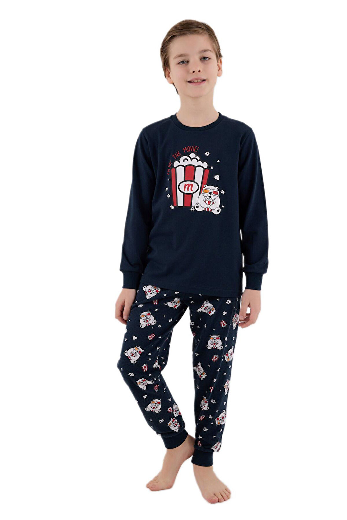 Rolypoly Erkek Çocuk Lacivert Uzun Kollu Pijama Takımı 3676-2 