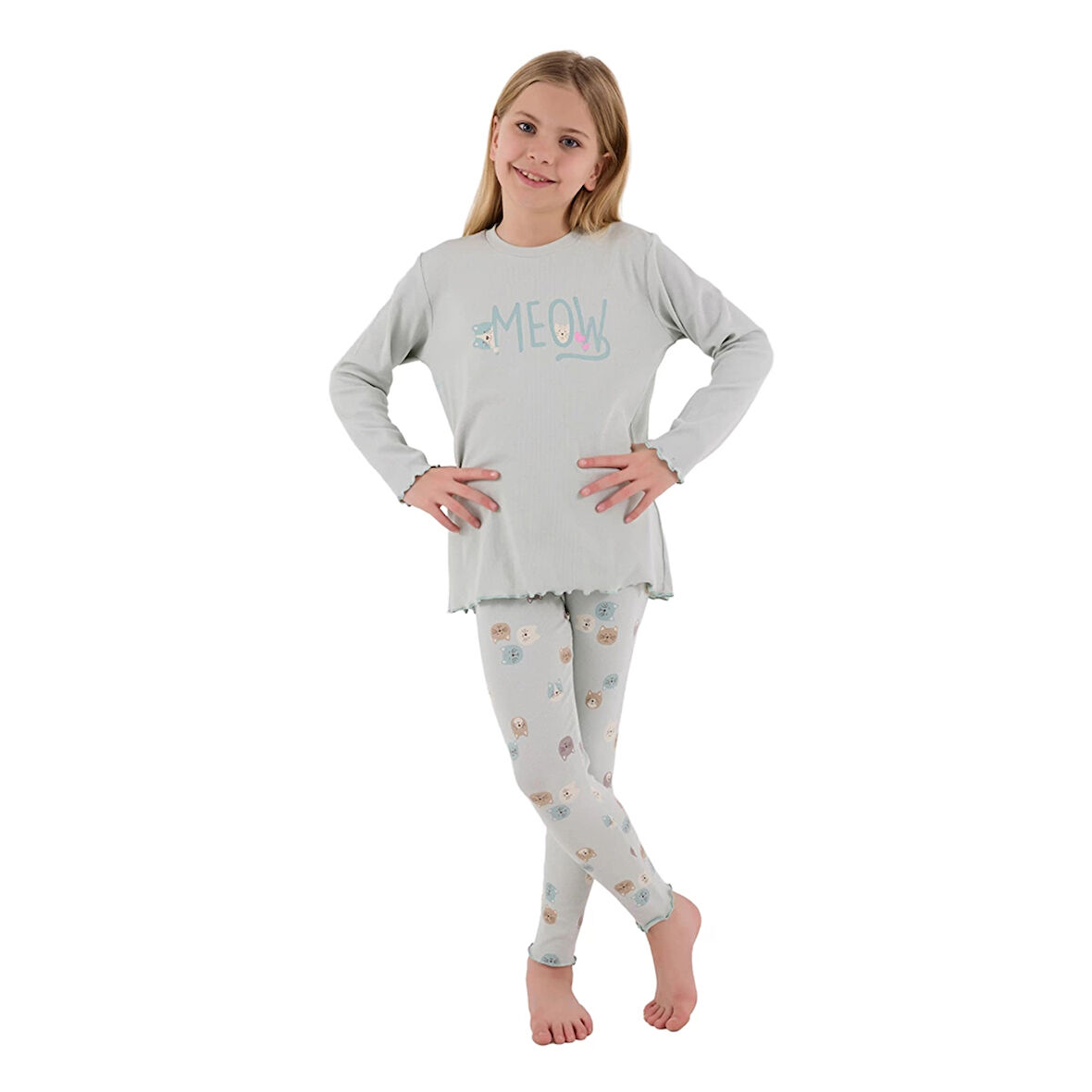 RolyPoly RP3700-2 Kız Çocuk Kışlık İkili Pijama Takım
