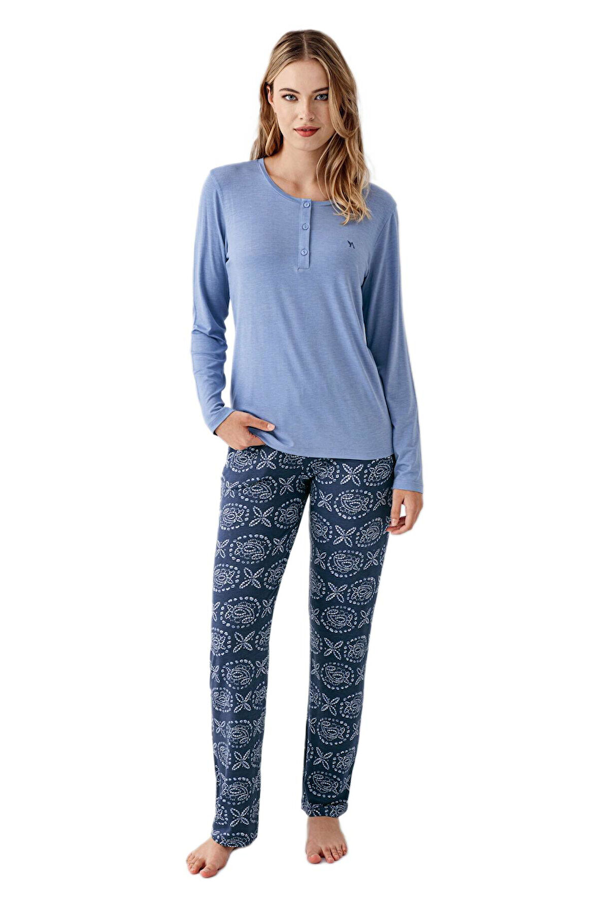 Arnetta Kadın İndigo Pijama Takımı 3401 