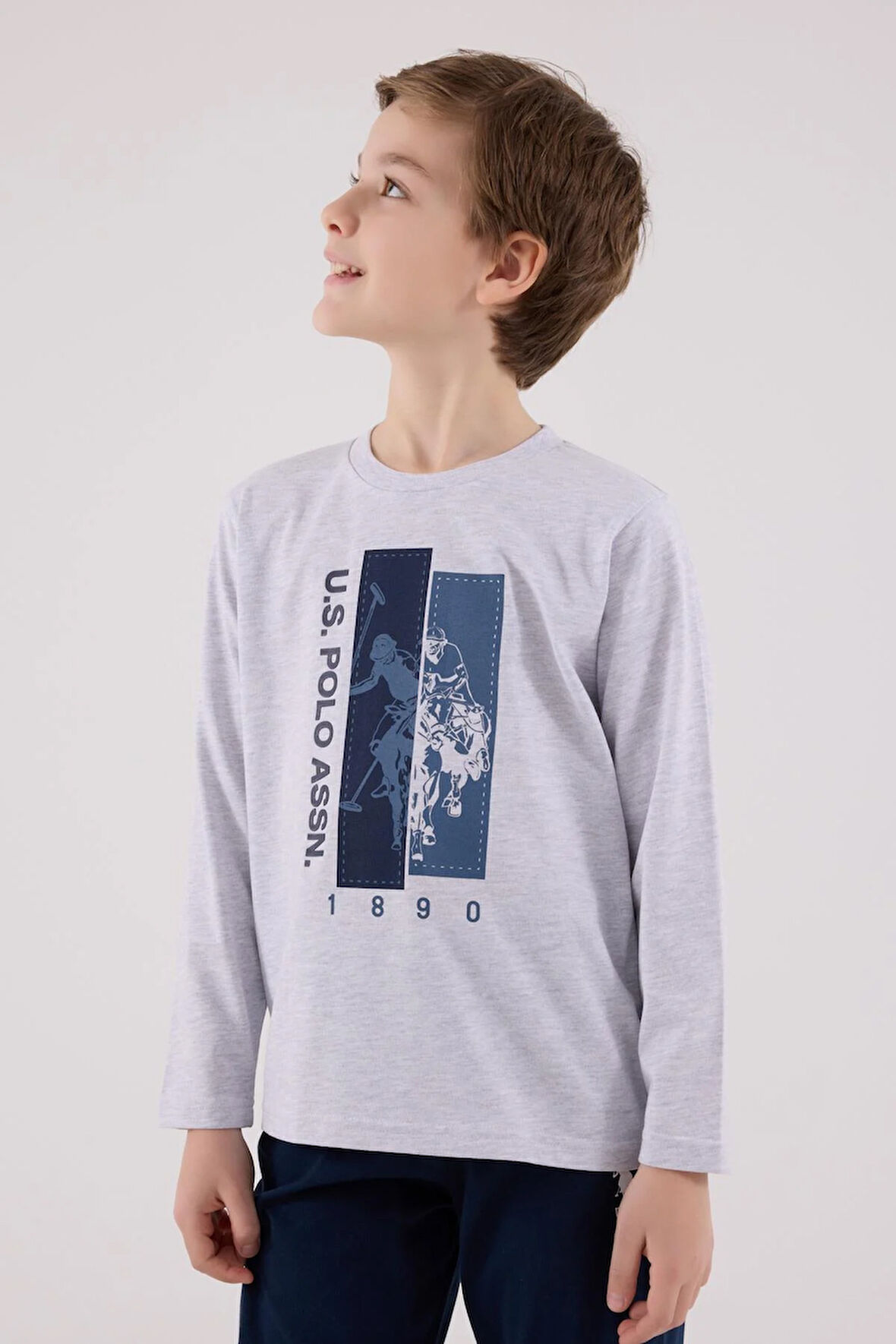 U.S. Polo Assn. Erkek ÇocukUzun Kol Pijama Takım Kar Melanj