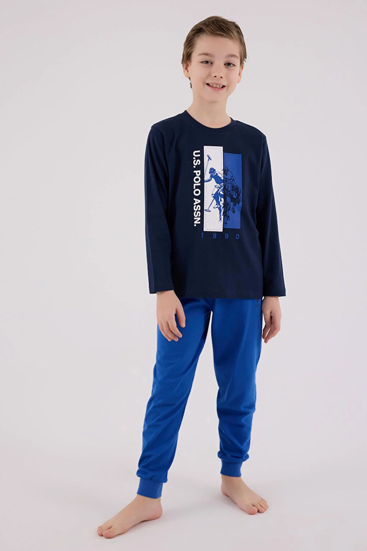 U.S. Polo Assn. Erkek Çocuk Uzun Kol Pijama Takım Lacivert