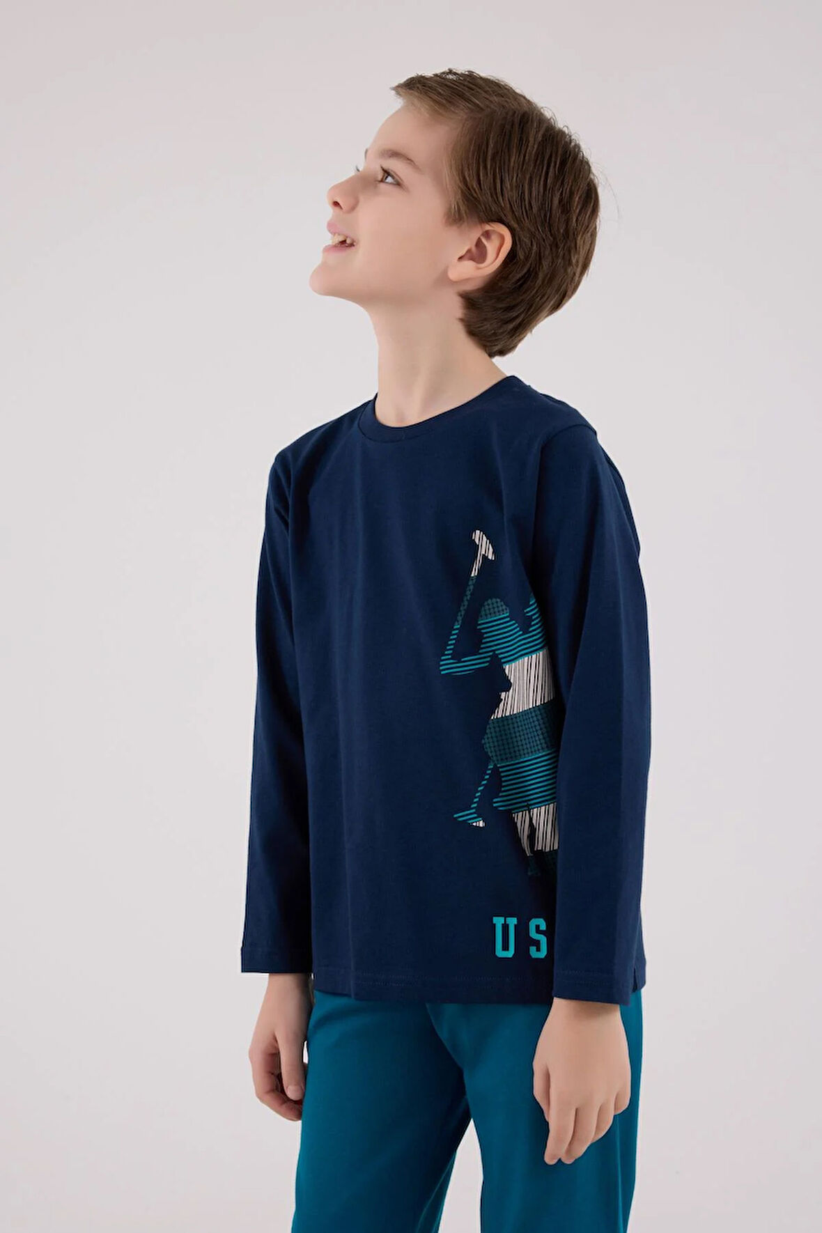 U.S. Polo Assn. Erkek Çocuk Uzun Kol Pijama Takım Lacivert