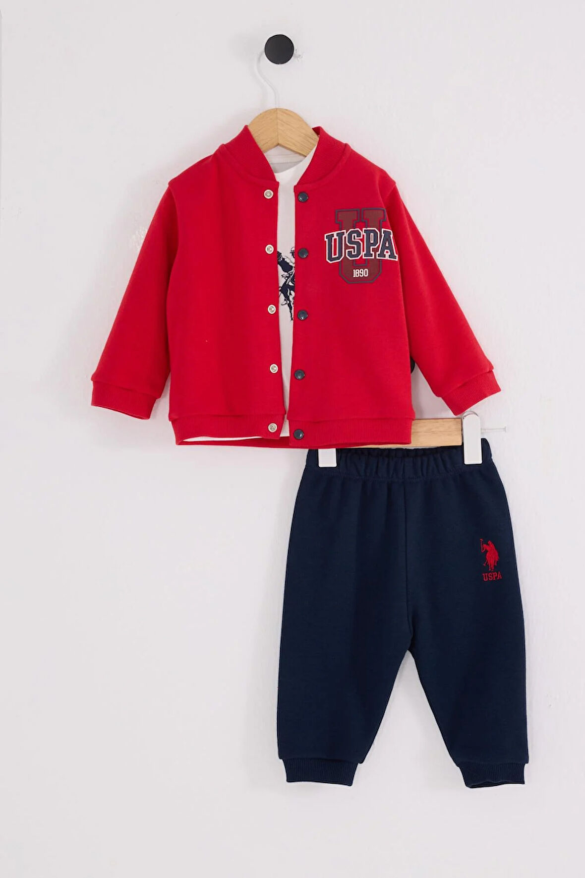 U.S. Polo Assn. Erkek Bebek 3'lü Takım Kırmızı