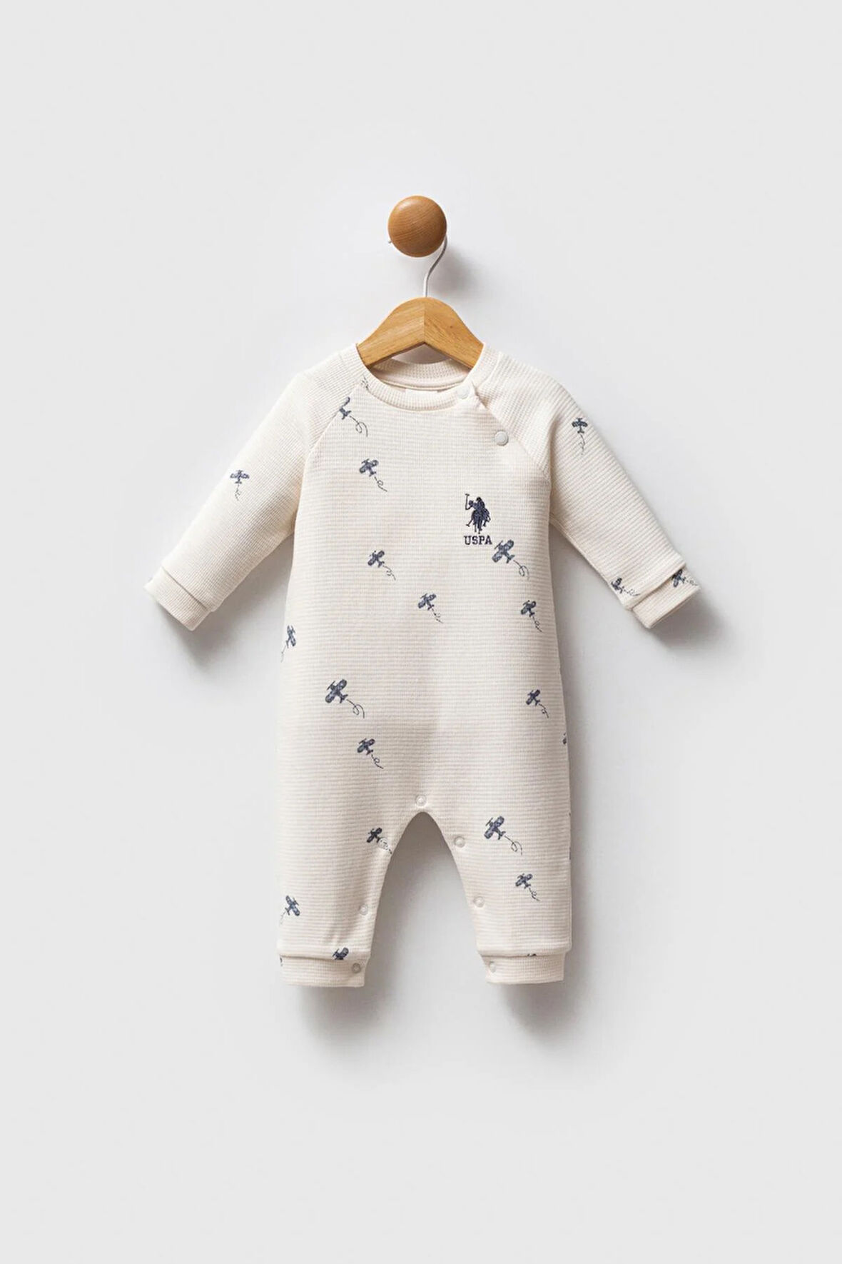 U.S. Polo Assn. Erkek Bebek Patiksiz Tulum Ekru
