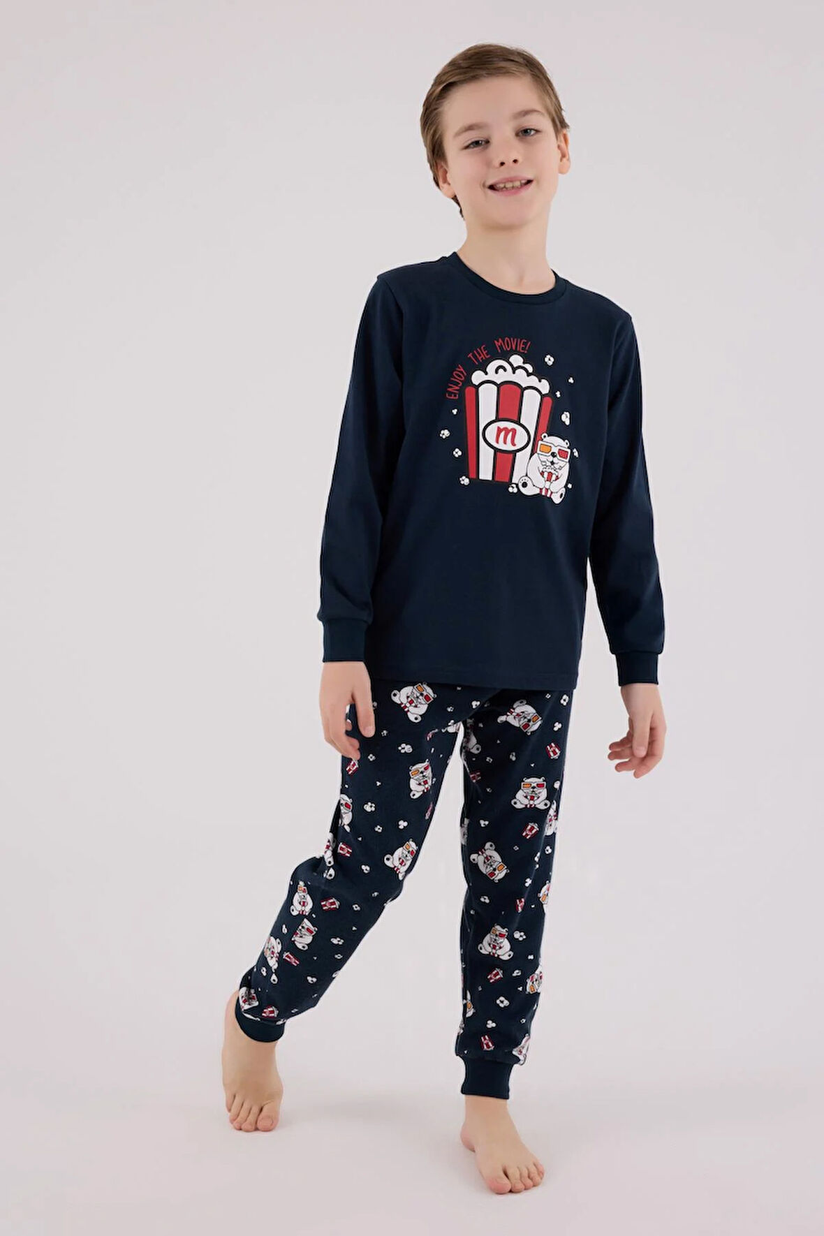 RolyPoly Erkek Çocuk Uzun Kol Pijama Takım Lacivert